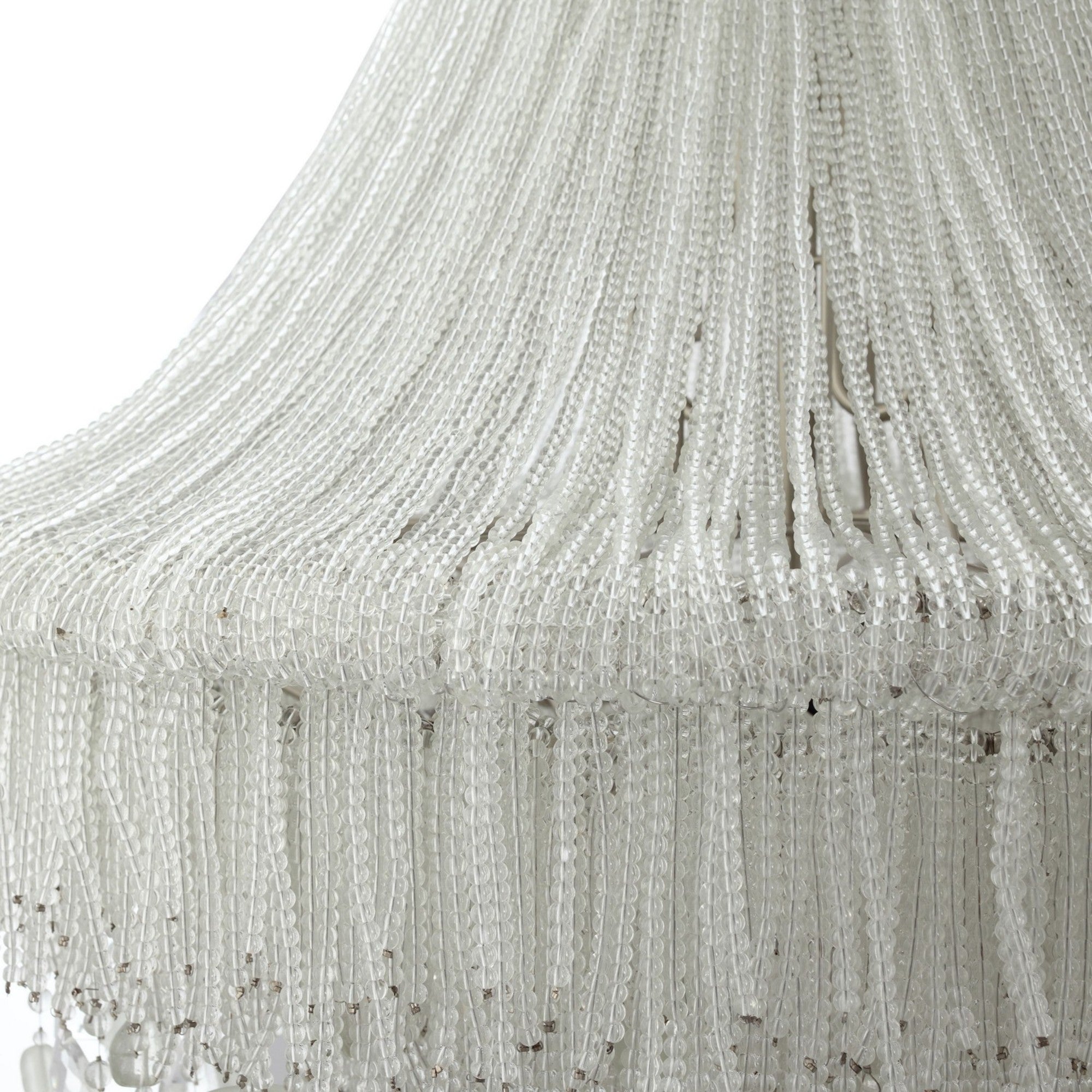 Crystal Reign 33" 7-Light Pendant, Polished Nickel Finish - Bees Lighting