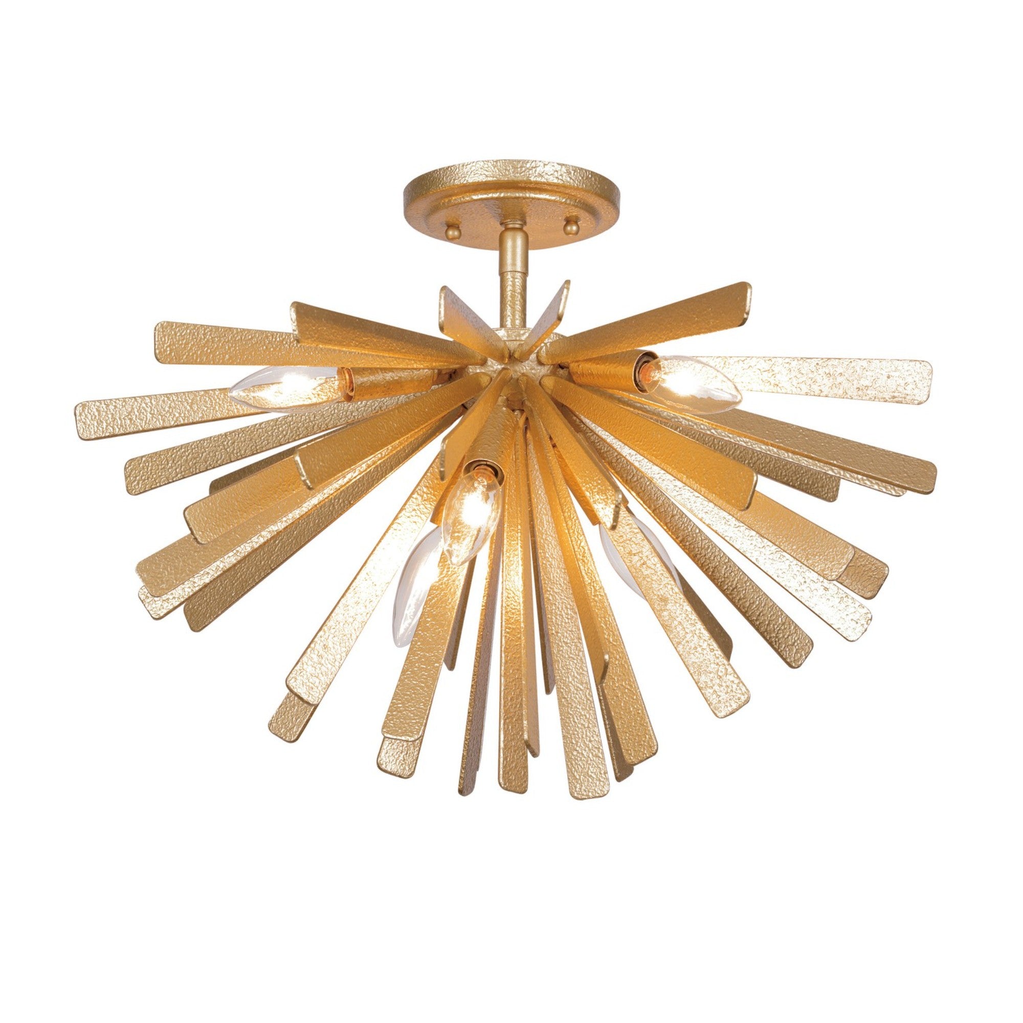 Confluence 20" 6-Light Semi-Flush Mount, Piastra Gold Finish - Bees Lighting