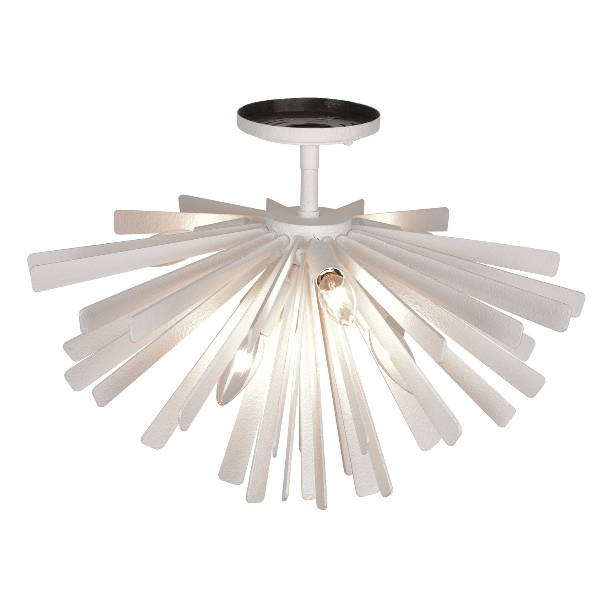 Confluence 20" 6-Light Semi-Flush Mount, Piastra White Finish - Bees Lighting