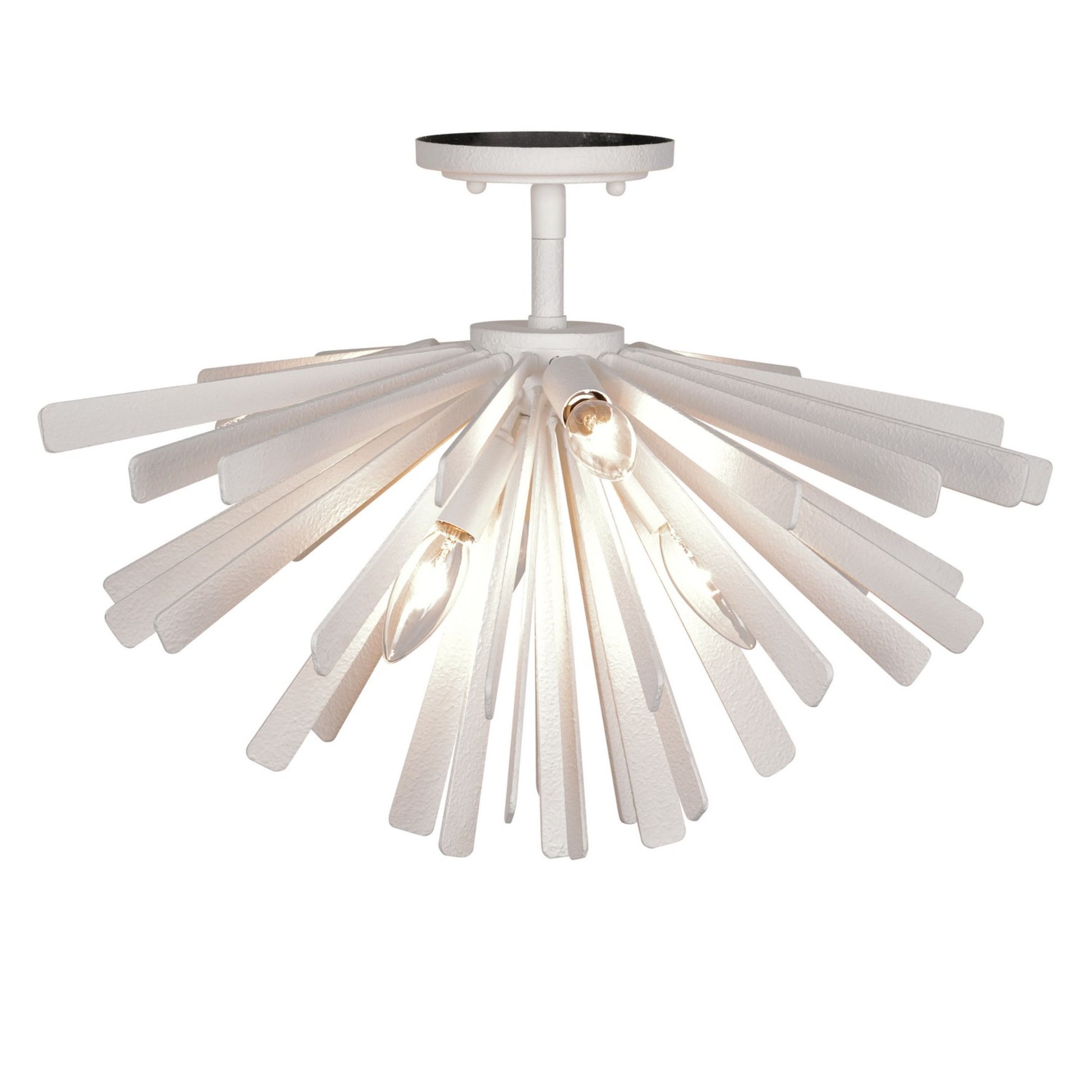 Confluence 20" 6-Light Semi-Flush Mount, Piastra White Finish - Bees Lighting