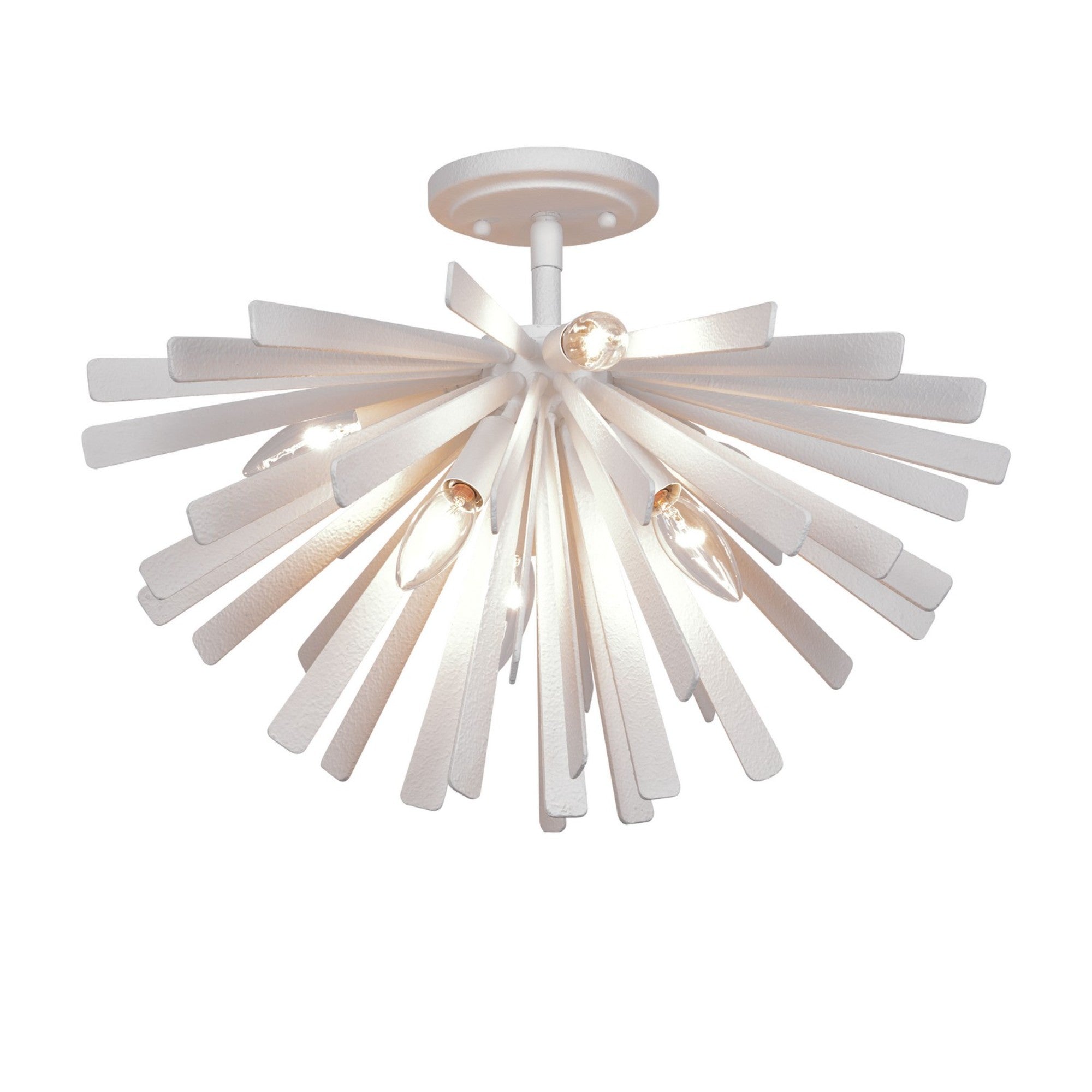 Confluence 20" 6-Light Semi-Flush Mount, Piastra White Finish - Bees Lighting
