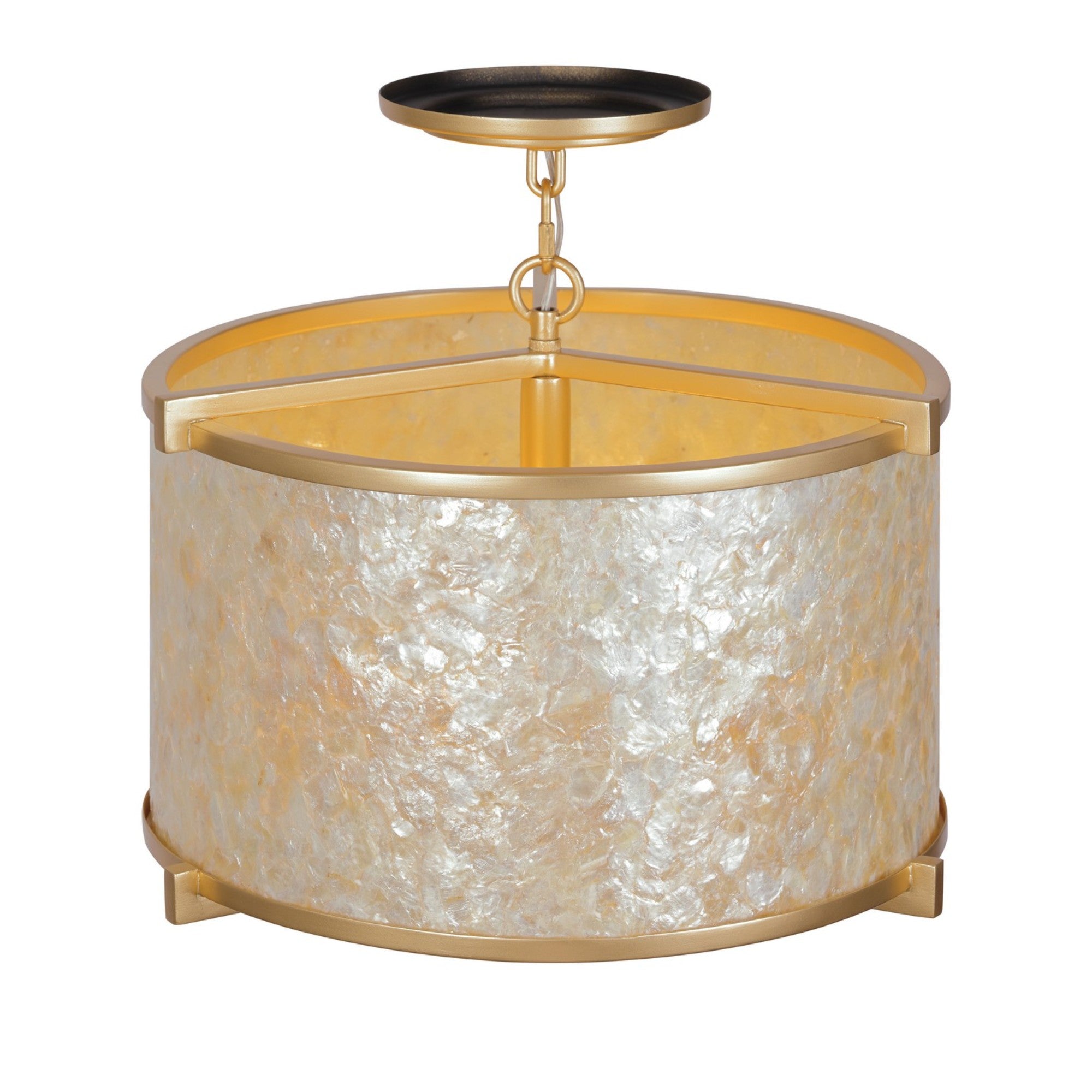 Sommers Bend 17" 4-Light Semi-Flush Mount, Fawn Gold Finish - Bees Lighting