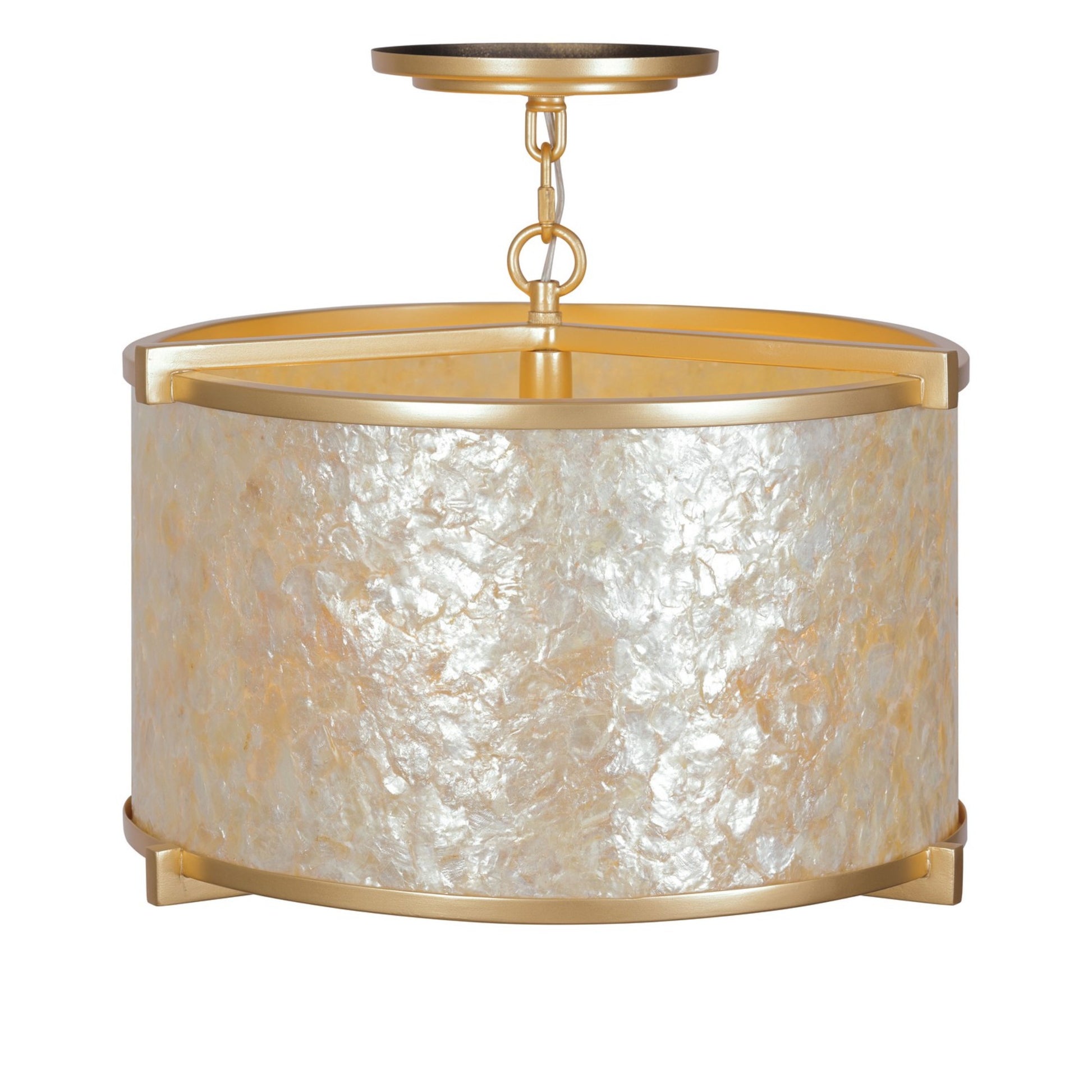 Sommers Bend 17" 4-Light Semi-Flush Mount, Fawn Gold Finish - Bees Lighting