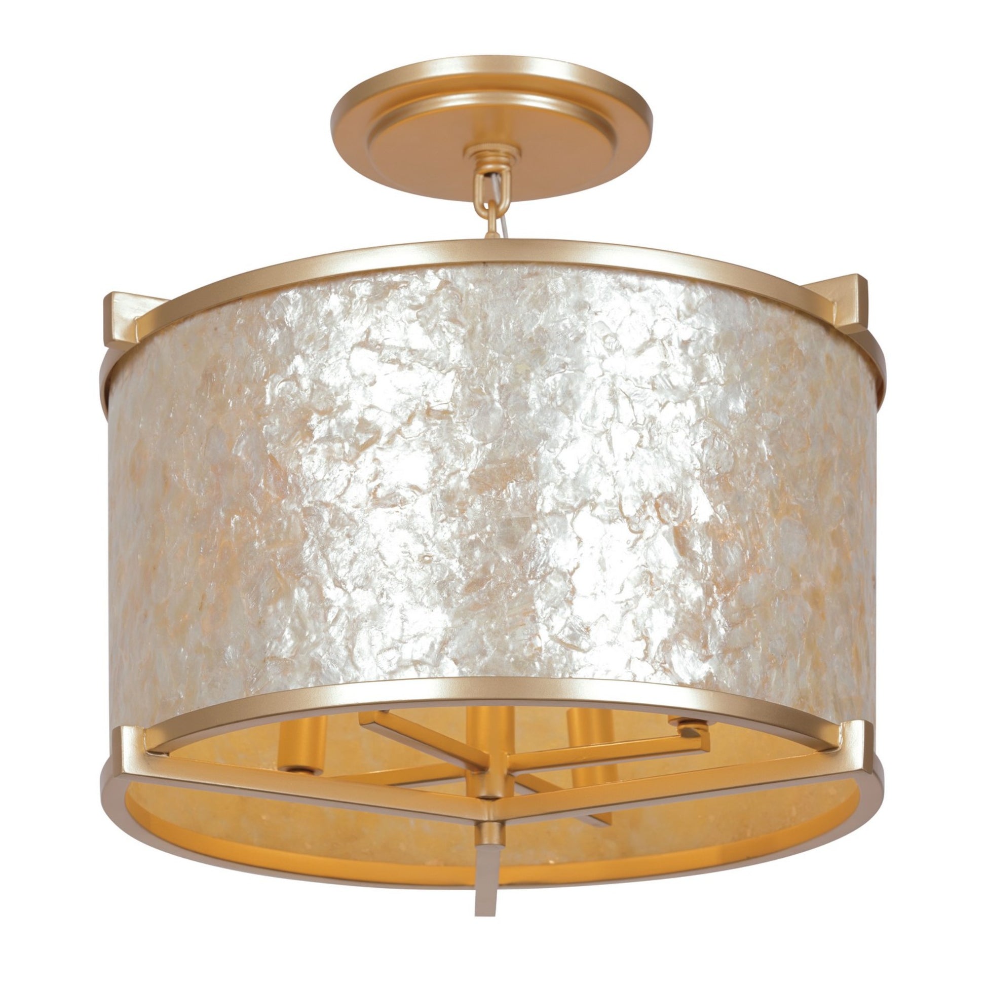 Sommers Bend 17" 4-Light Semi-Flush Mount, Fawn Gold Finish - Bees Lighting