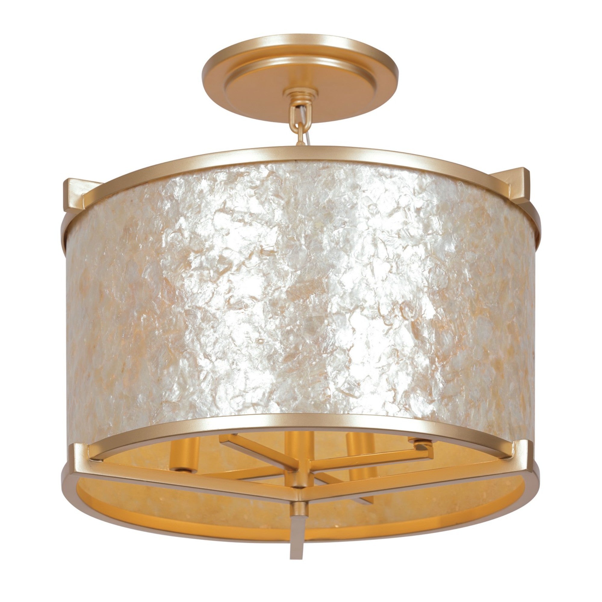 Sommers Bend 17" 4-Light Semi-Flush Mount, Fawn Gold Finish - Bees Lighting