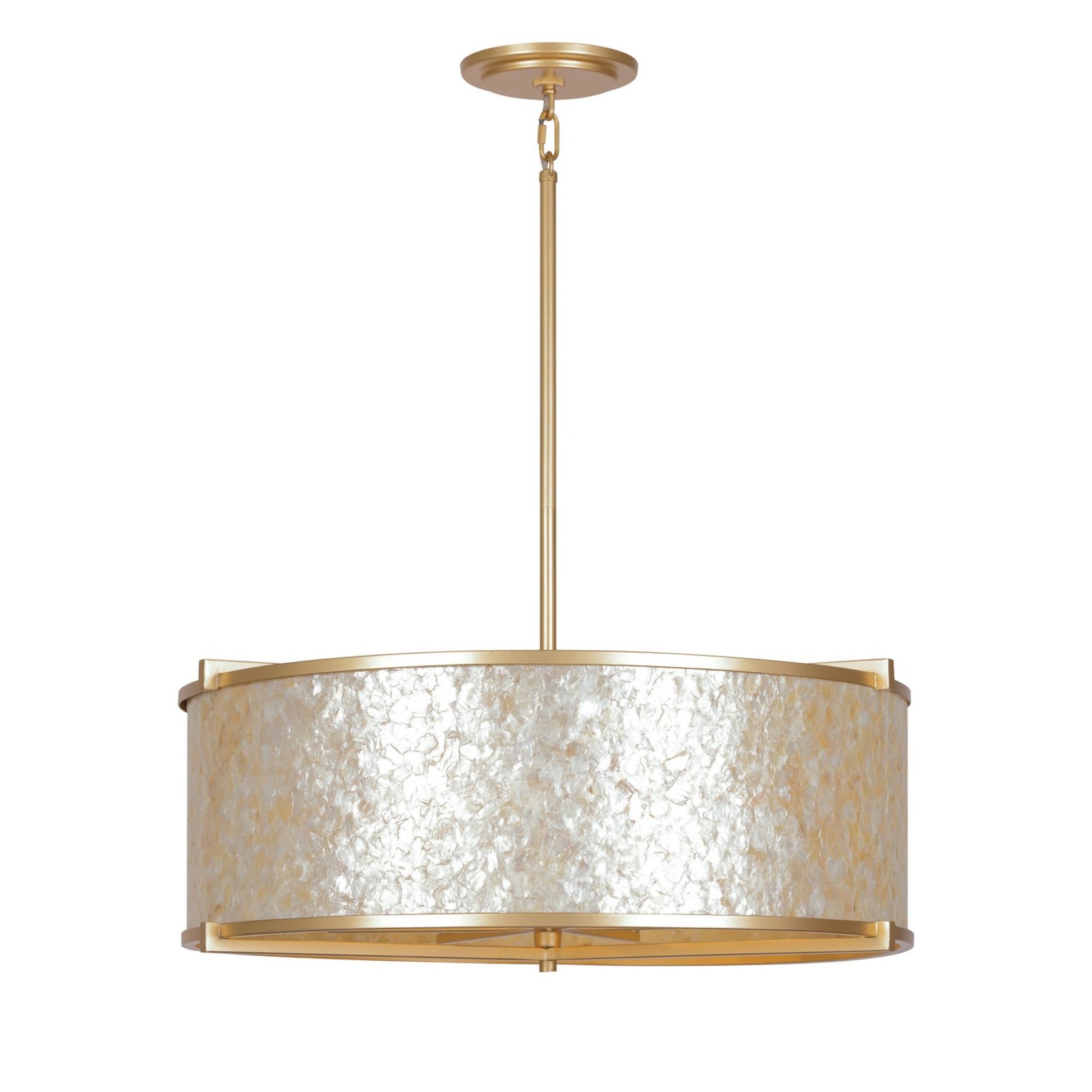 Sommers Bend 27" 6-Light Pendant, Fawn Gold Finish - Bees Lighting