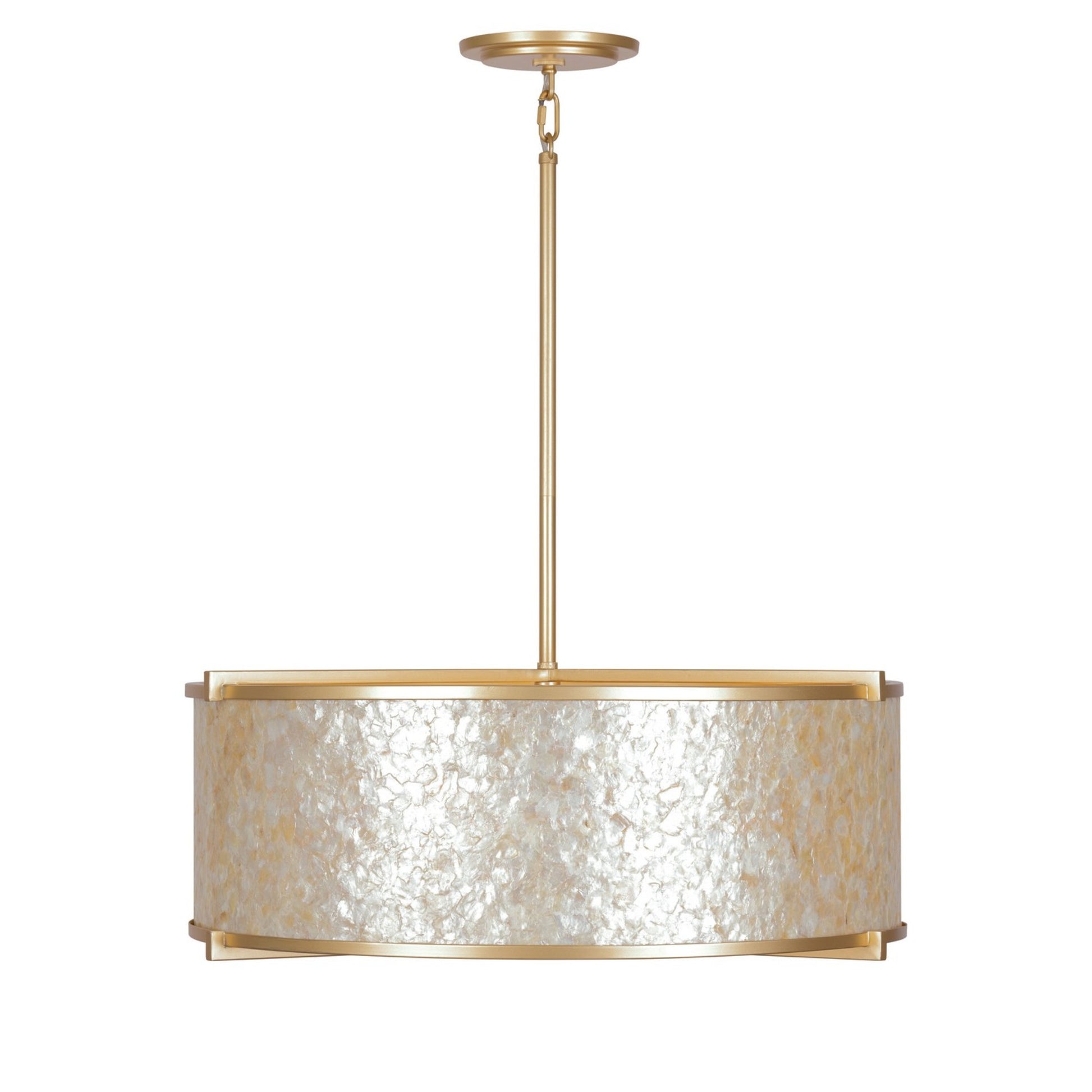 Sommers Bend 27" 6-Light Pendant, Fawn Gold Finish - Bees Lighting