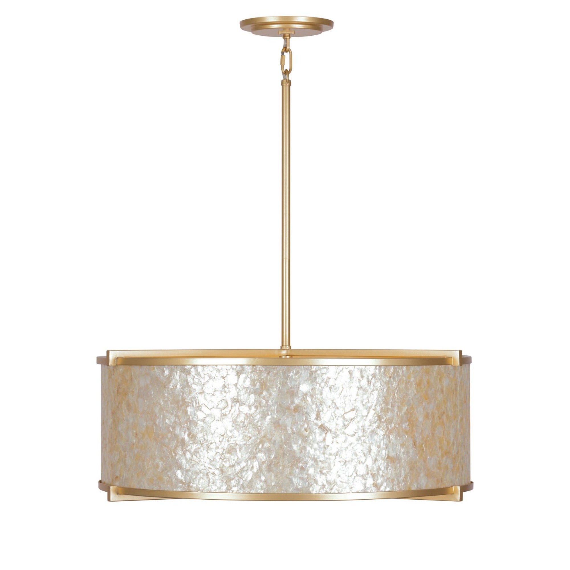 Sommers Bend 27" 6-Light Pendant, Fawn Gold Finish - Bees Lighting