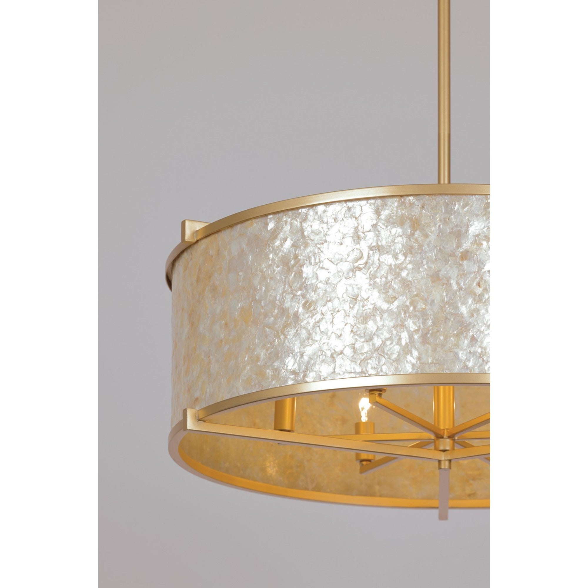 Sommers Bend 27" 6-Light Pendant, Fawn Gold Finish - Bees Lighting