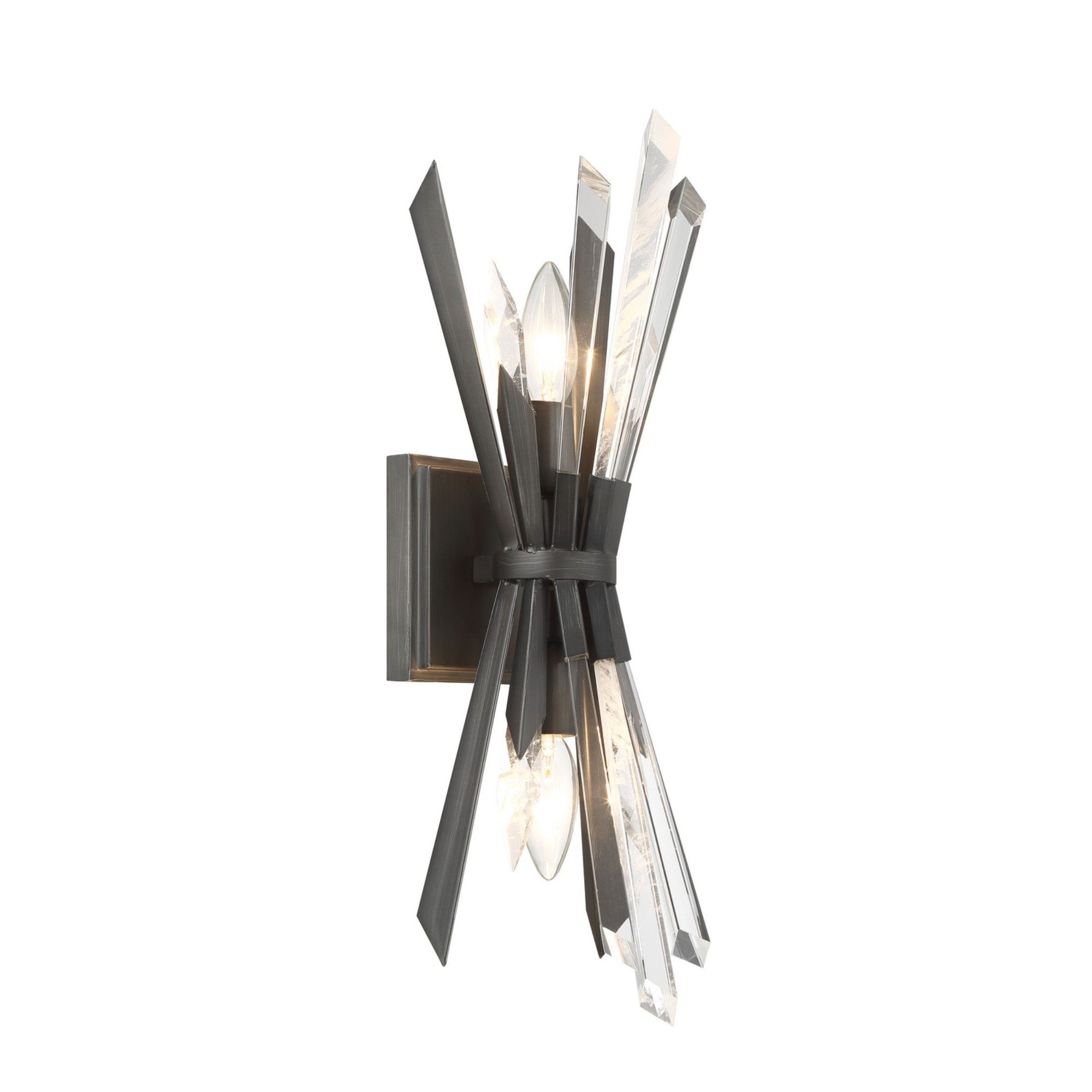 Elsa 18" 2-Light Wall Sconce, Midnight Graphite Finish - Bees Lighting