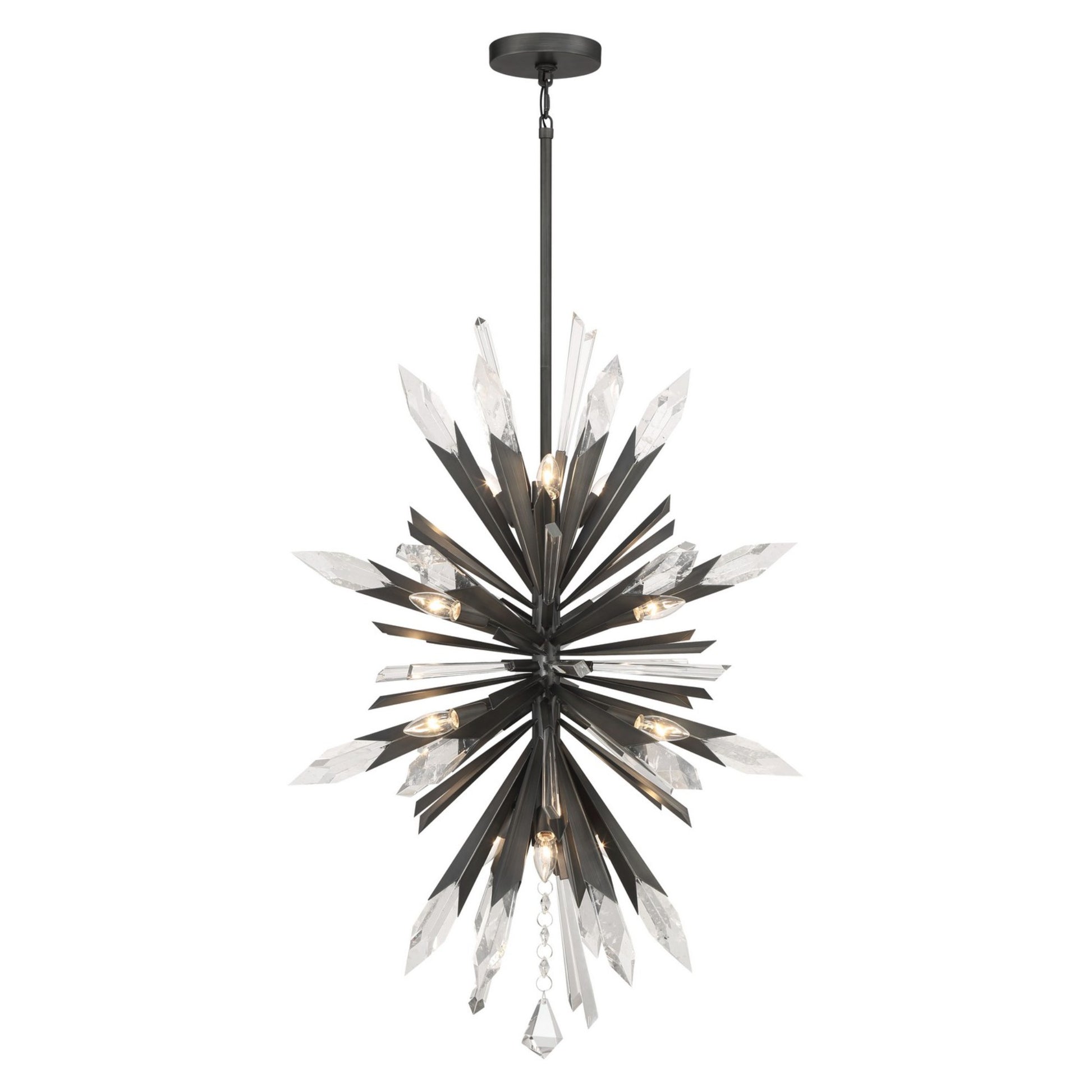 Elsa 38" 12-Light Pendant, Midnight Graphite Finish - Bees Lighting
