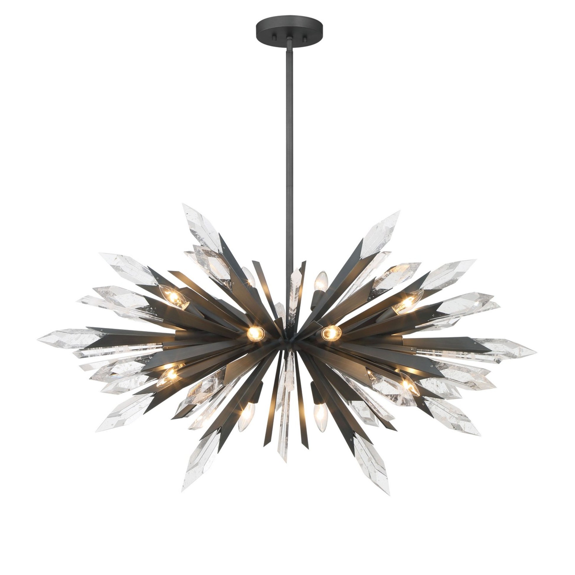 Elsa 42" 12-Light Pendant, Midnight Graphite Finish - Bees Lighting