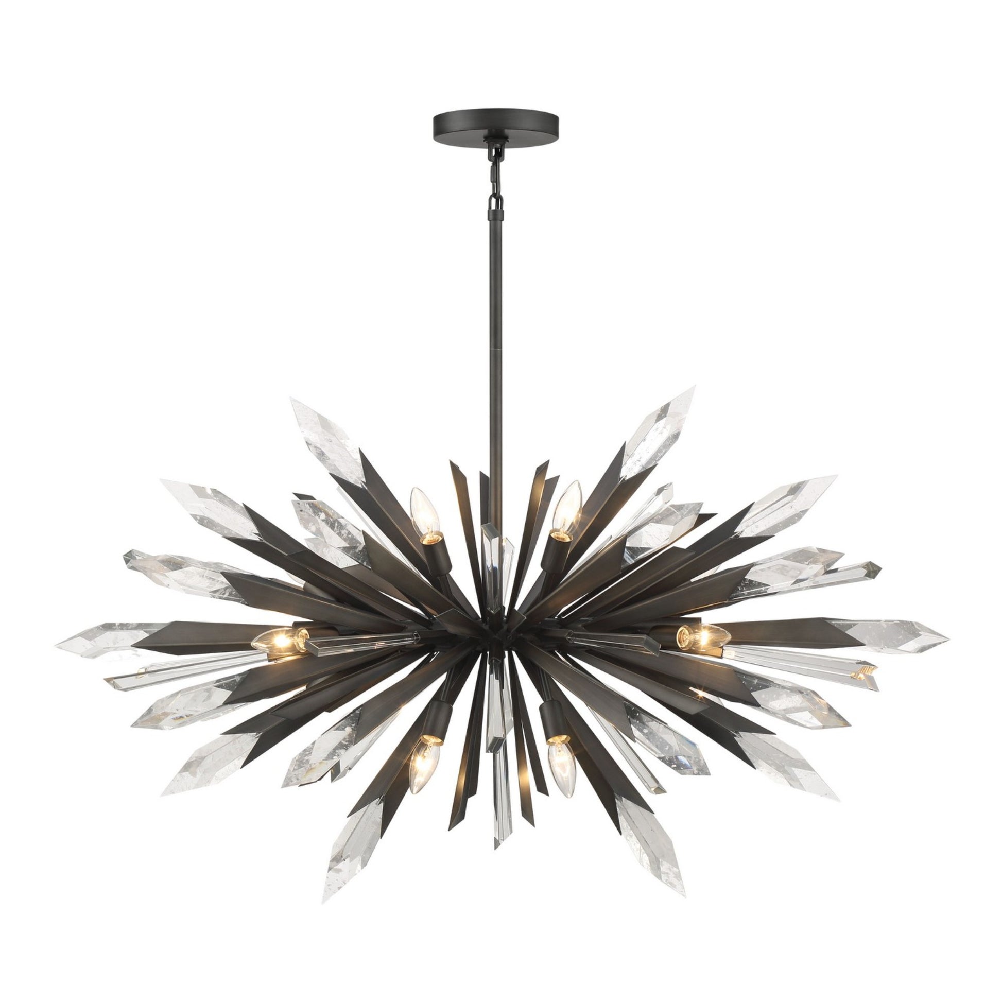 Elsa 42" 12-Light Pendant, Midnight Graphite Finish - Bees Lighting