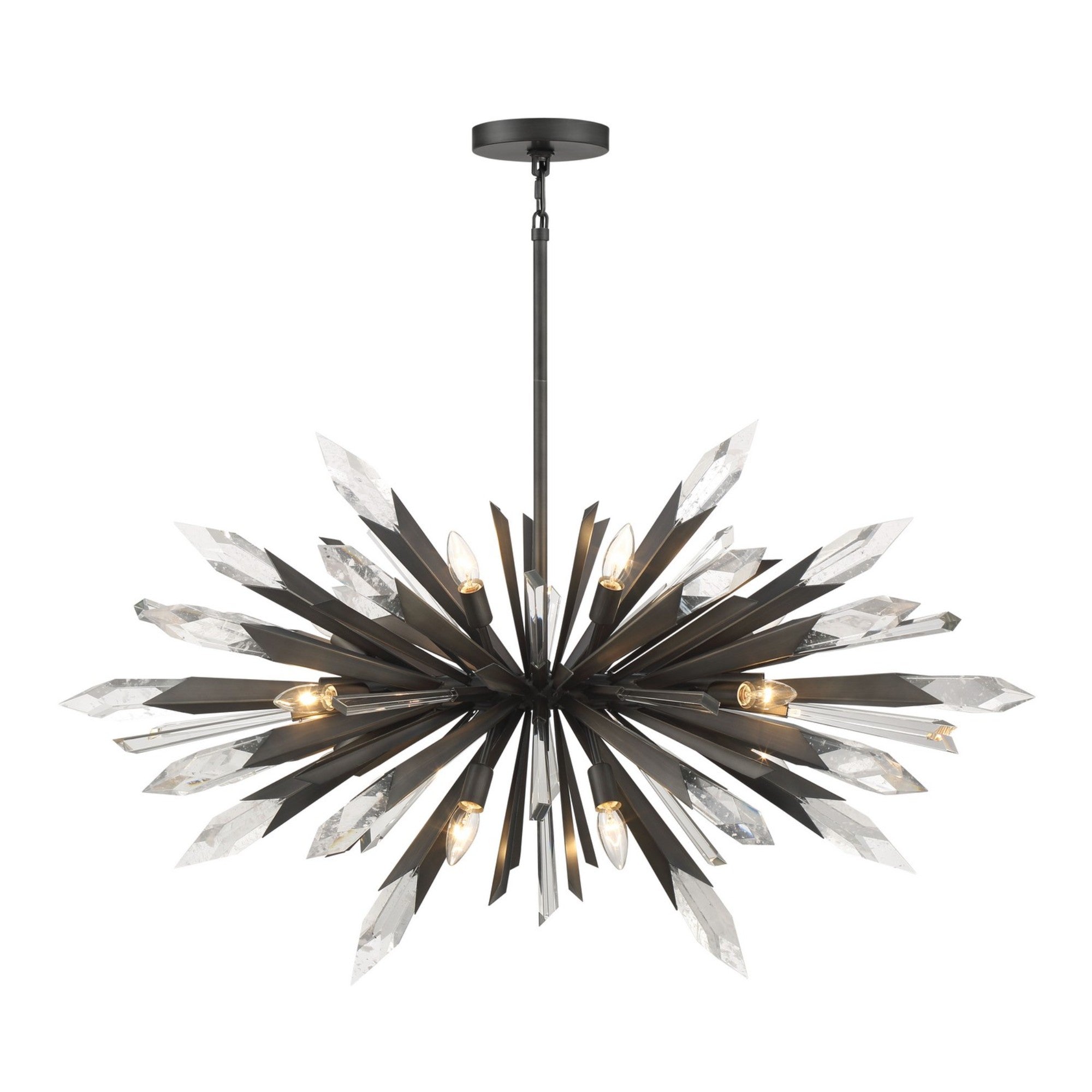 Elsa 42" 12-Light Pendant, Midnight Graphite Finish - Bees Lighting