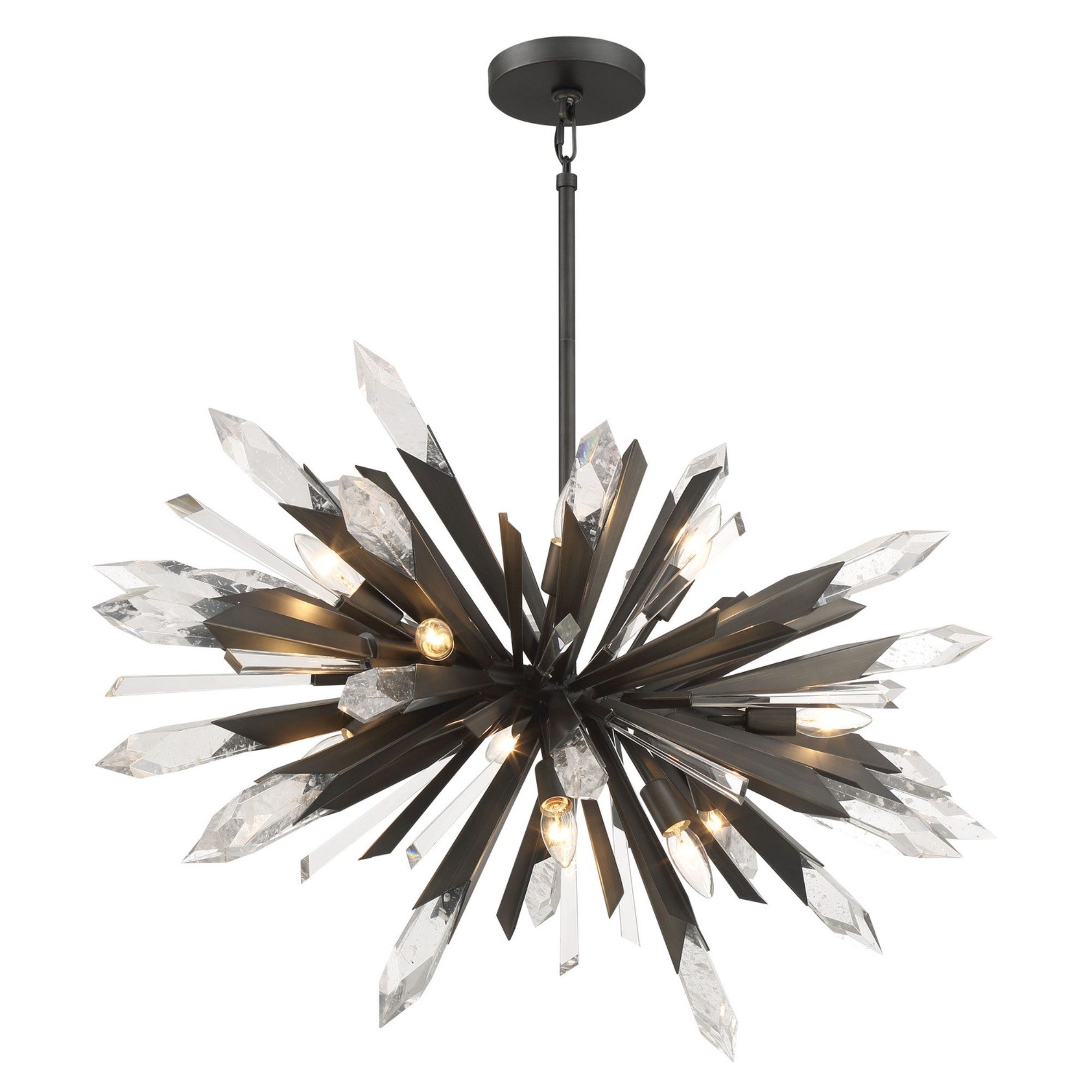 Elsa 42" 12-Light Pendant, Midnight Graphite Finish - Bees Lighting