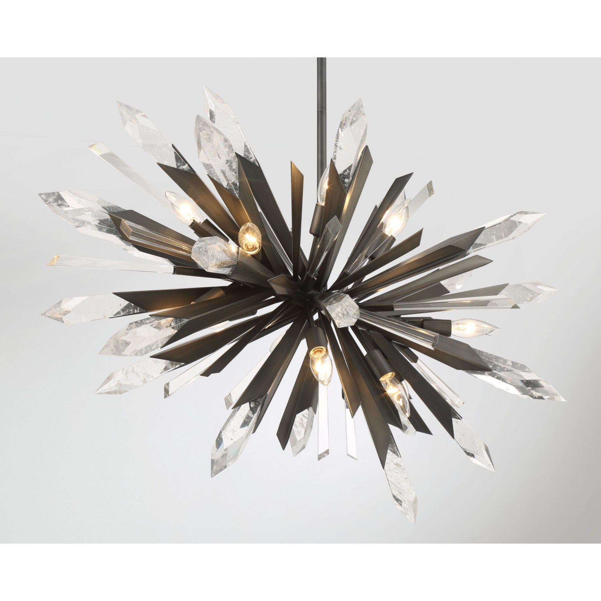 Elsa 42" 12-Light Pendant, Midnight Graphite Finish - Bees Lighting