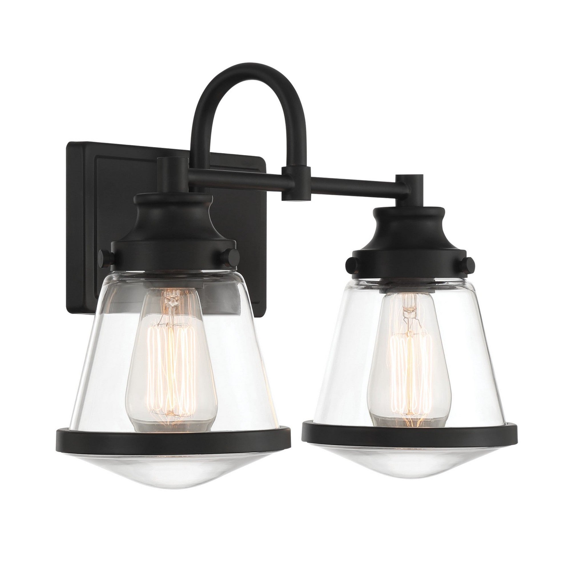 Mannsdale 16" 2-Light Bath Vanity, Coal Finish - Bees Lighting