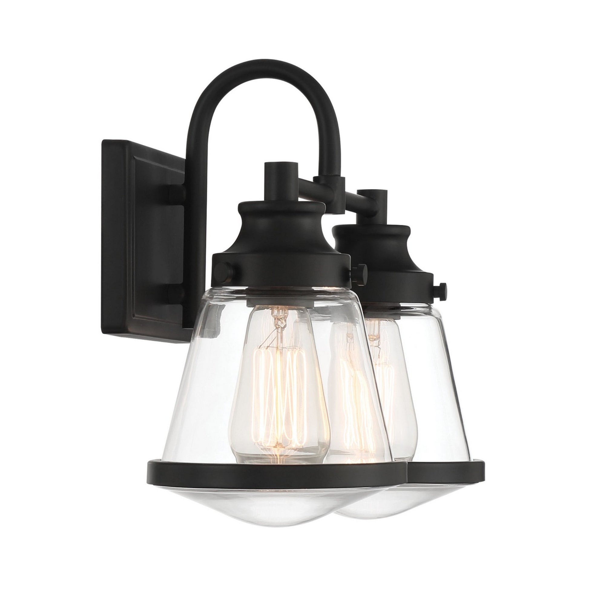 Mannsdale 16" 2-Light Bath Vanity, Coal Finish - Bees Lighting