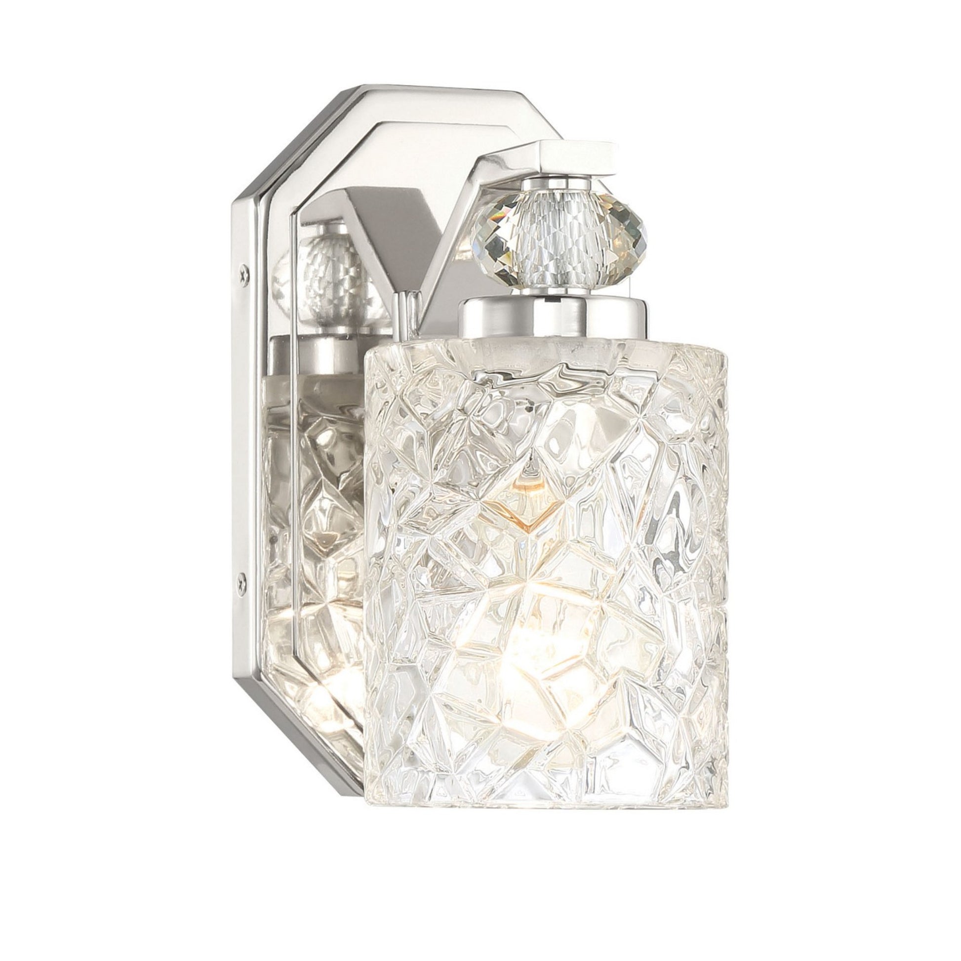 Crystal Kay 8" Bathroom Vanity Light, Chrome Finish - Bees Lighting