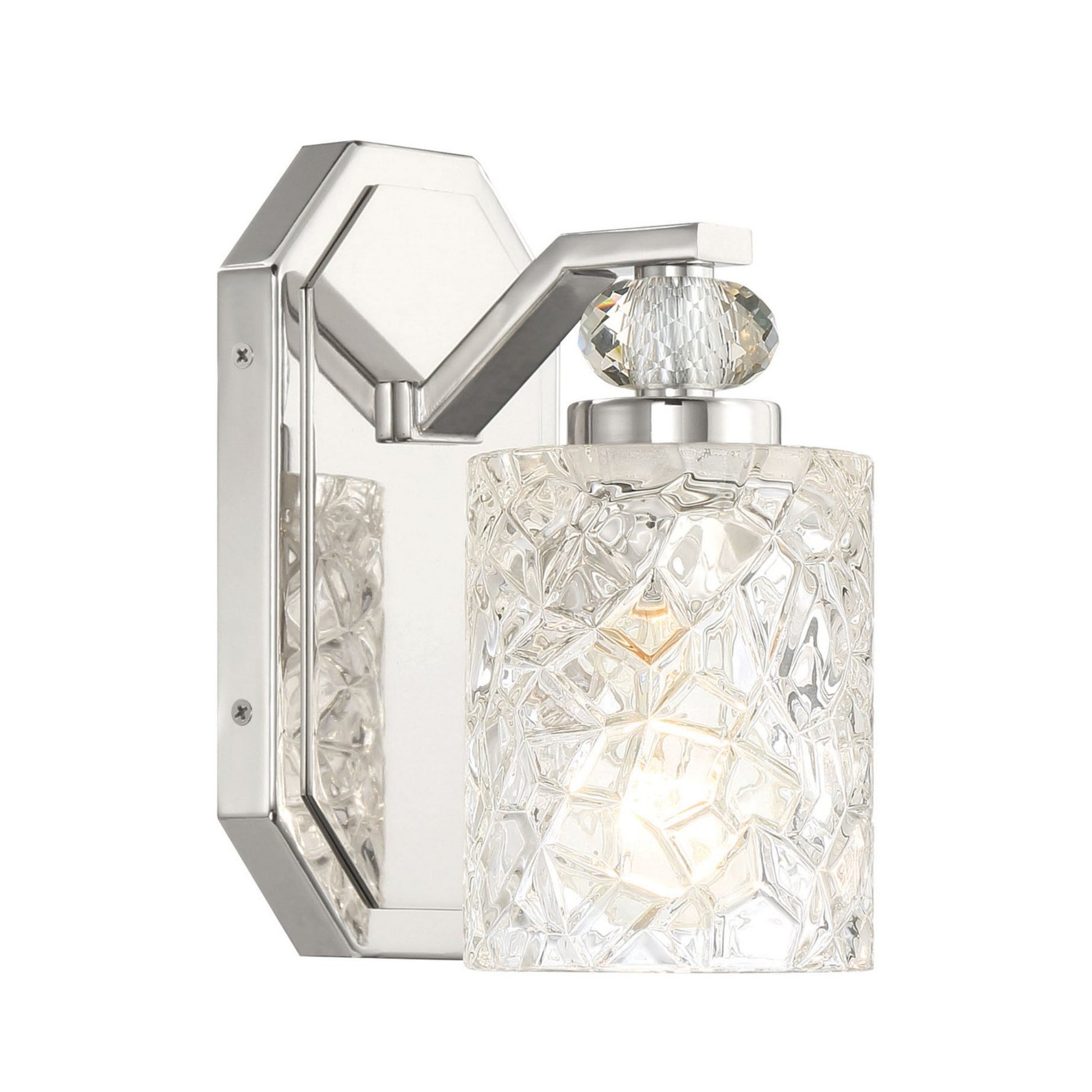 Crystal Kay 8" Bathroom Vanity Light, Chrome Finish - Bees Lighting