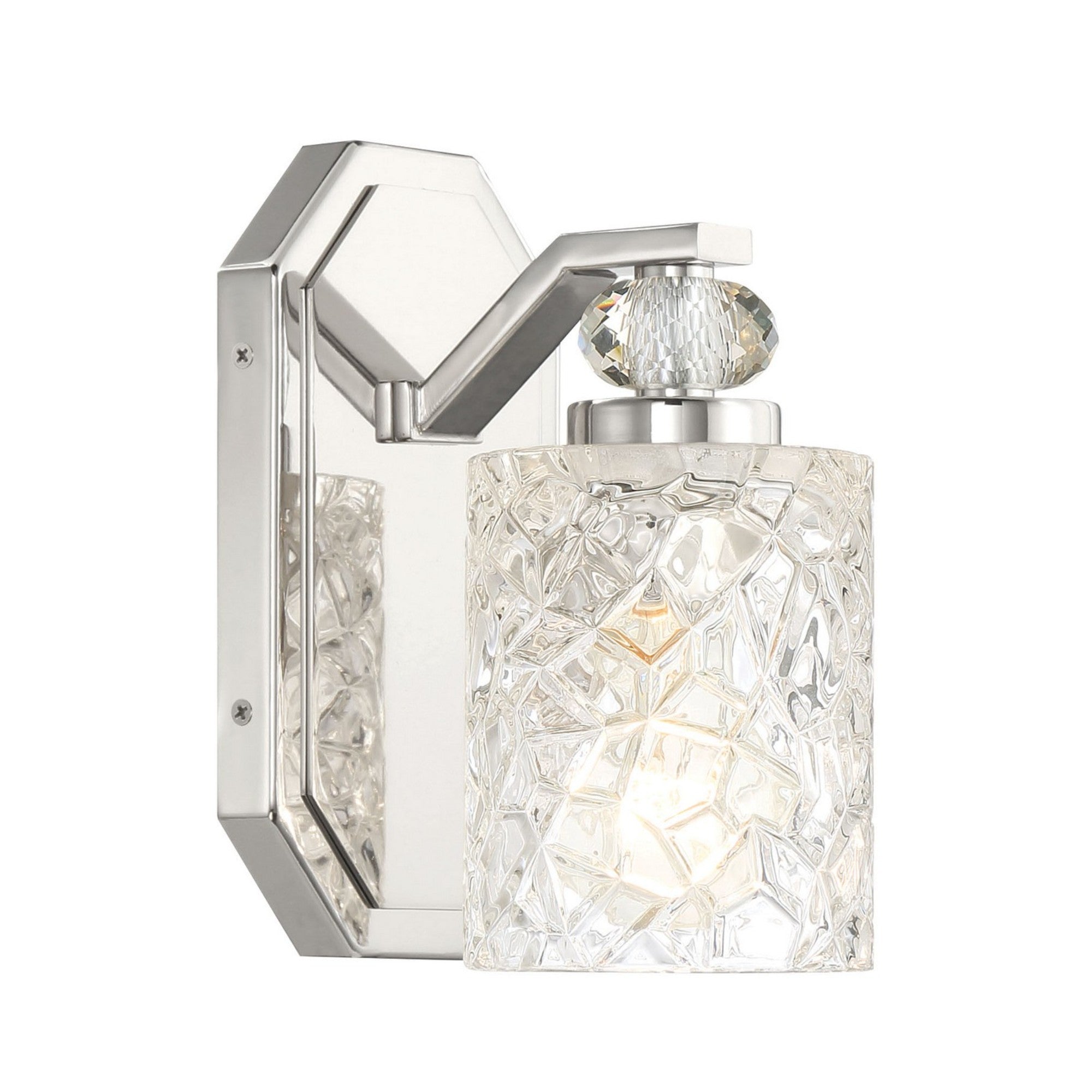 Crystal Kay 8" Bathroom Vanity Light, Chrome Finish - Bees Lighting