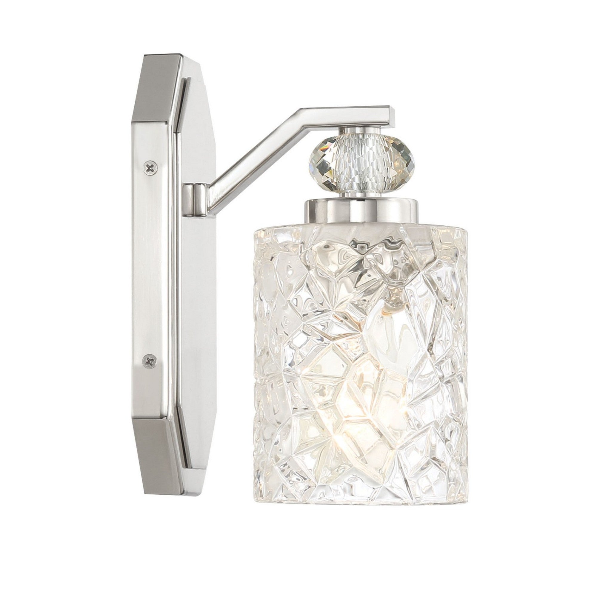 Crystal Kay 8" Bathroom Vanity Light, Chrome Finish - Bees Lighting