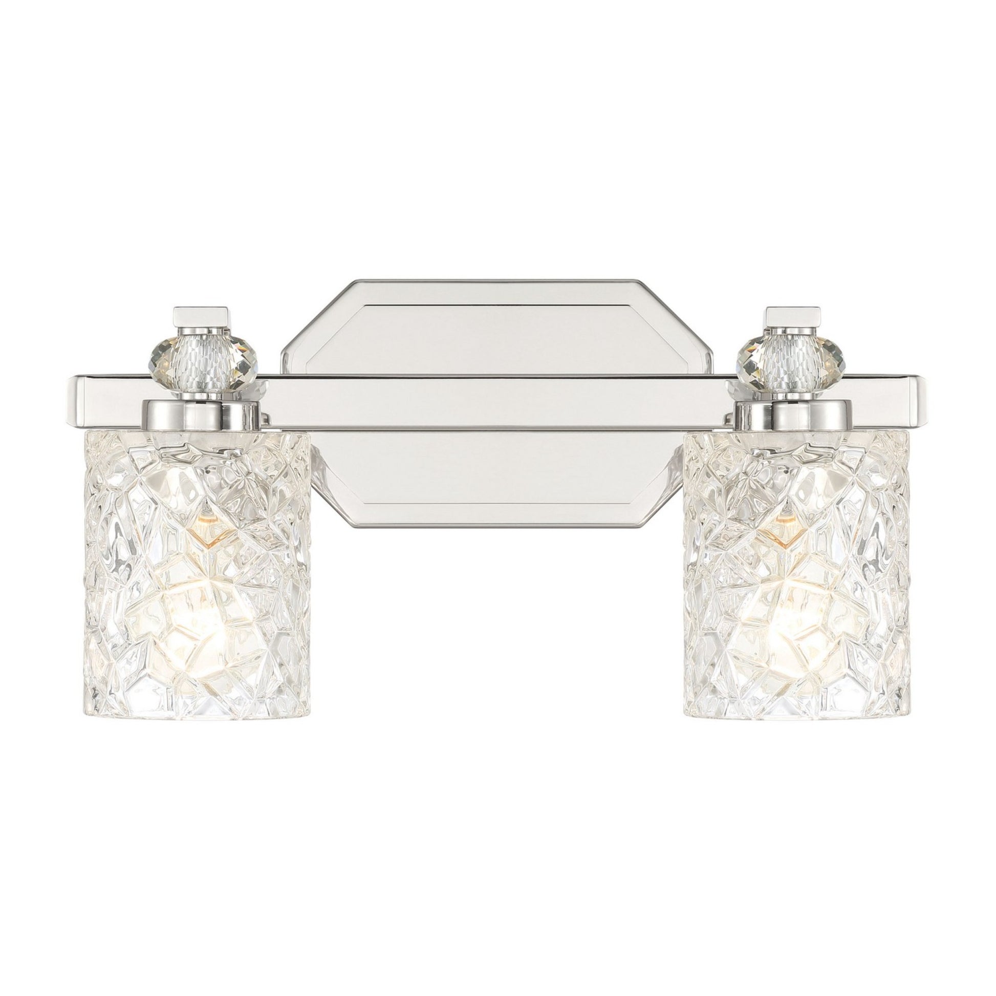 Crystal Kay 16" 2-Light Bath Vanity, Chrome Finish - Bees Lighting