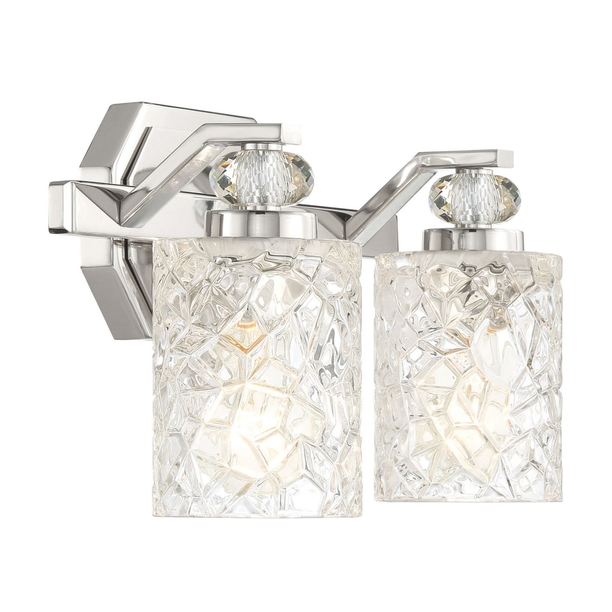 Crystal Kay 16" 2-Light Bath Vanity, Chrome Finish - Bees Lighting