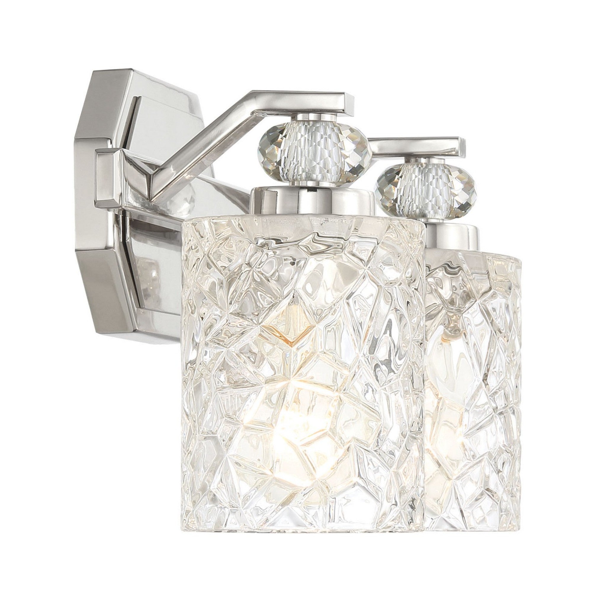 Crystal Kay 16" 2-Light Bath Vanity, Chrome Finish - Bees Lighting