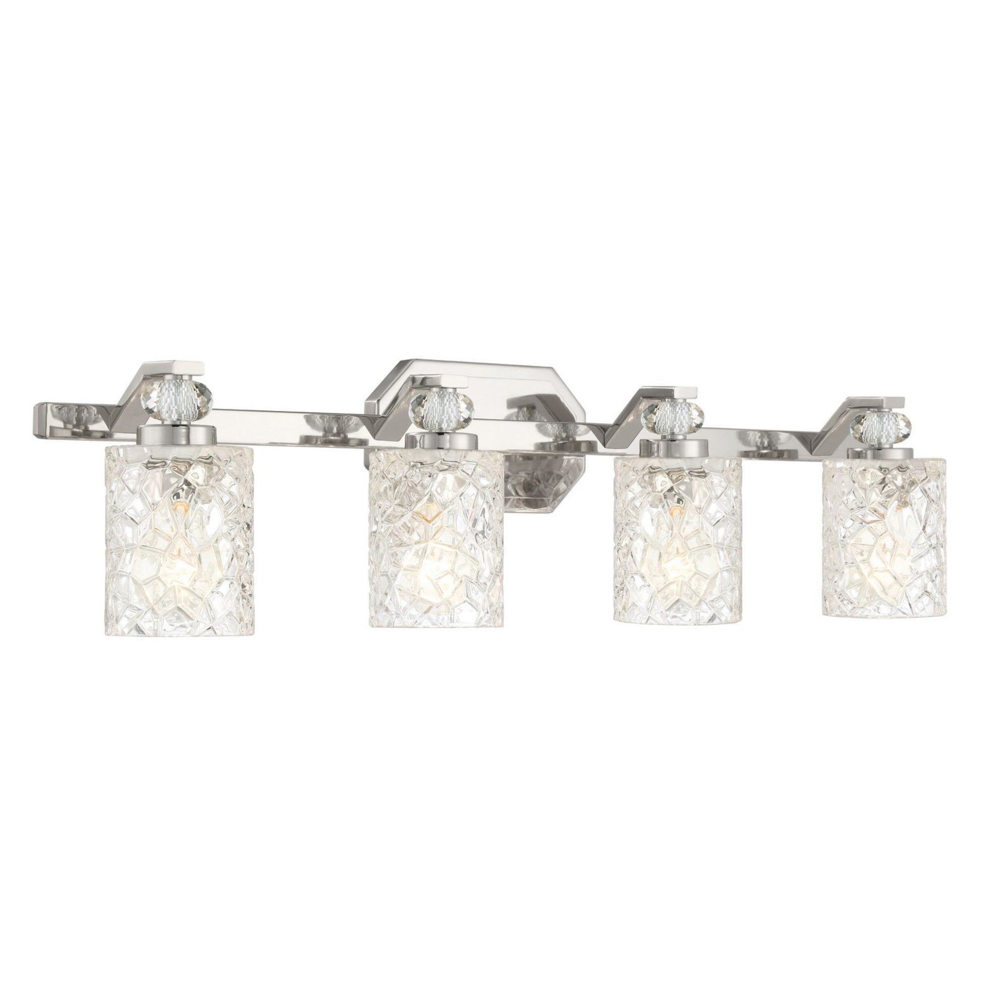 Crystal Kay 32" 4-Light Bath Vanity, Chrome Finish - Bees Lighting