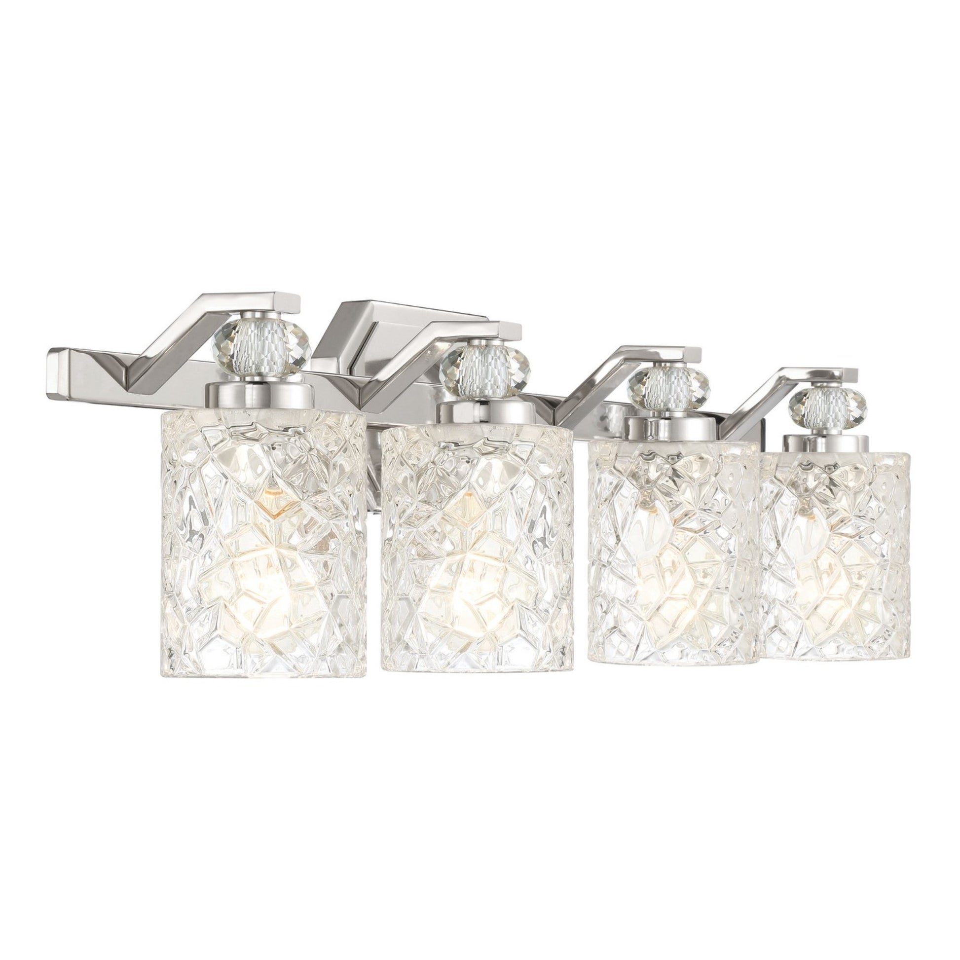 Crystal Kay 32" 4-Light Bath Vanity, Chrome Finish - Bees Lighting