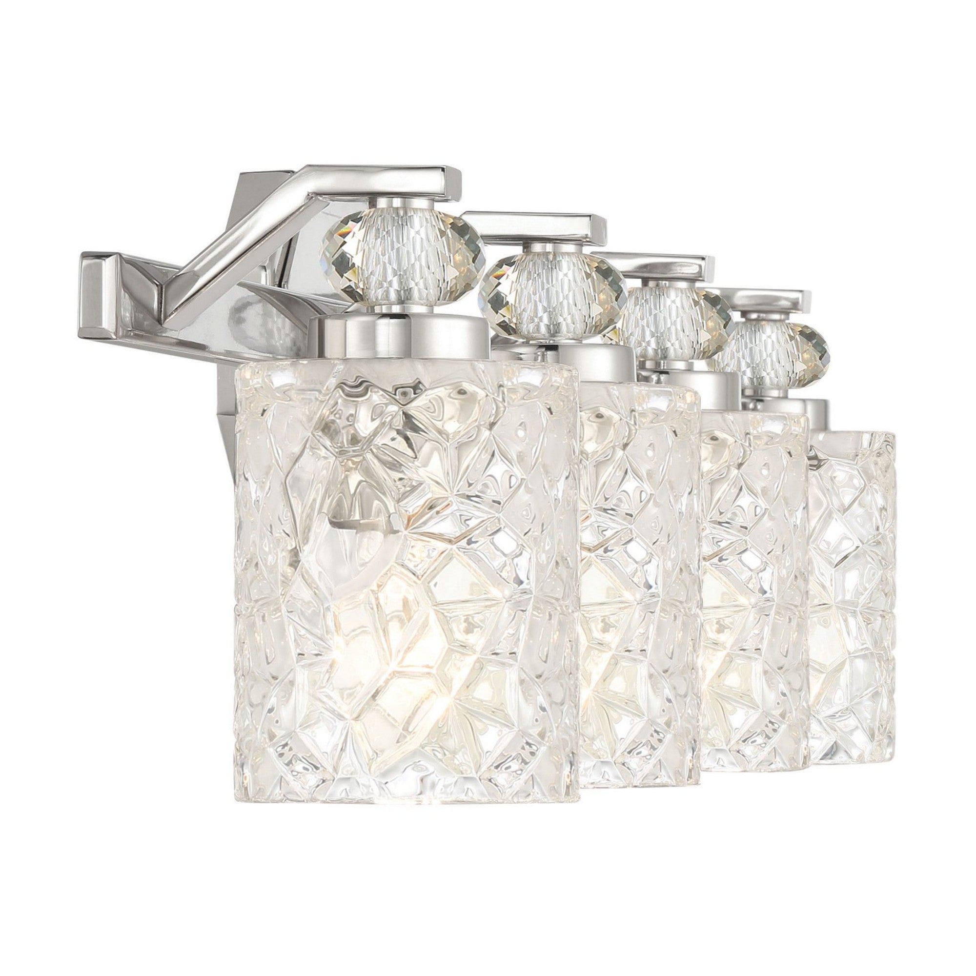 Crystal Kay 32" 4-Light Bath Vanity, Chrome Finish - Bees Lighting