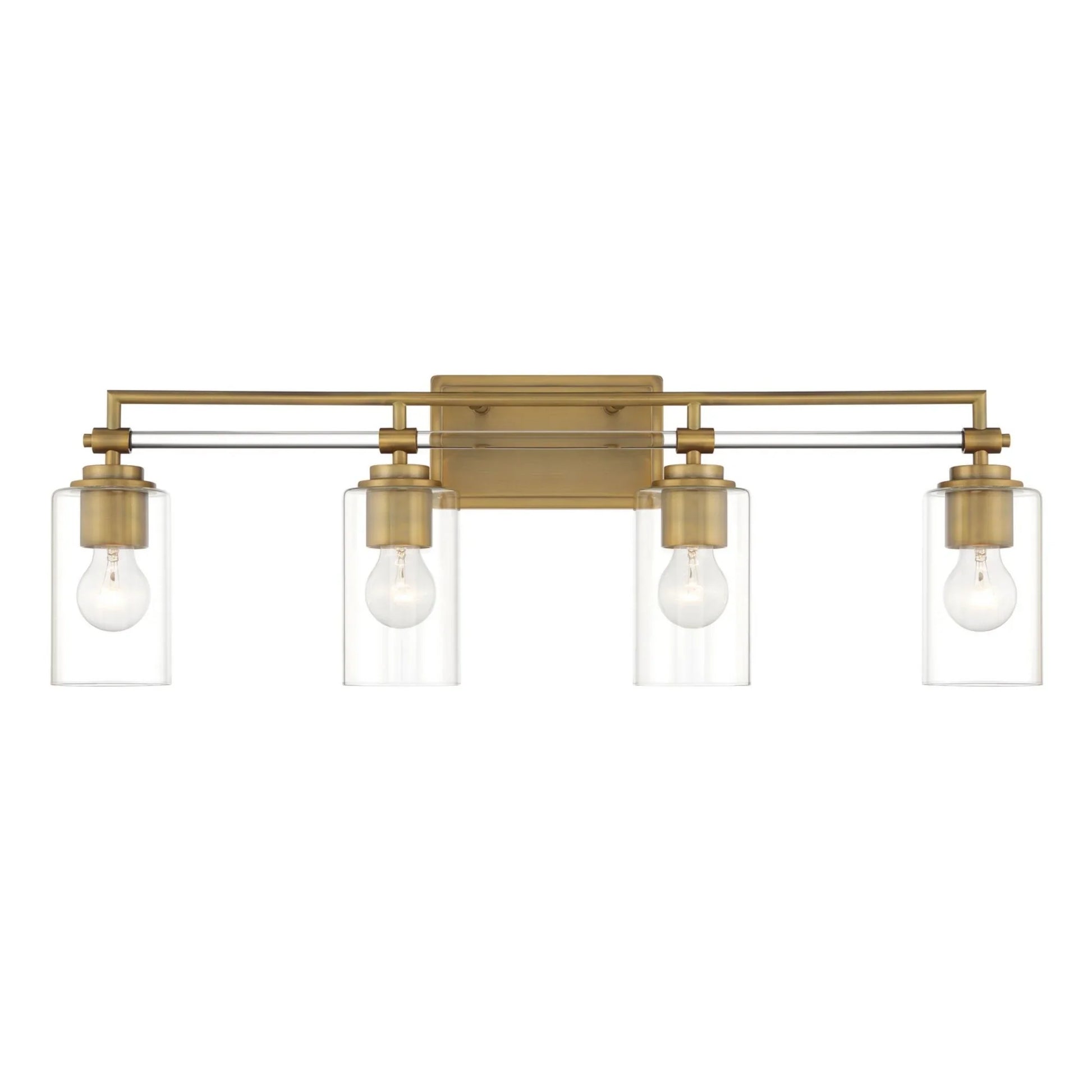 Binsly 32" 4-Light Bath Vanity, Antique Noble Brass Finish - Bees Lighting