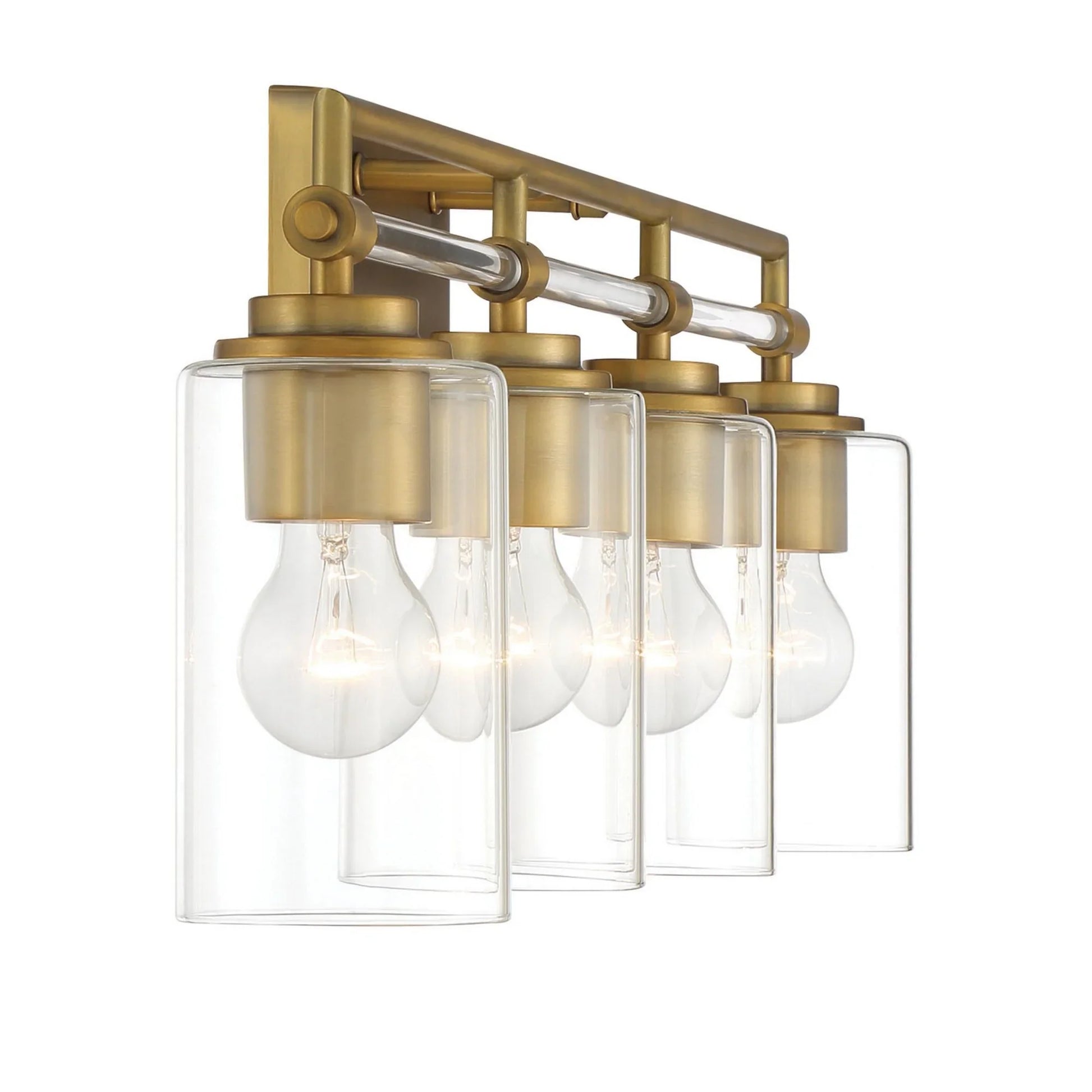 Binsly 32" 4-Light Bath Vanity, Antique Noble Brass Finish - Bees Lighting