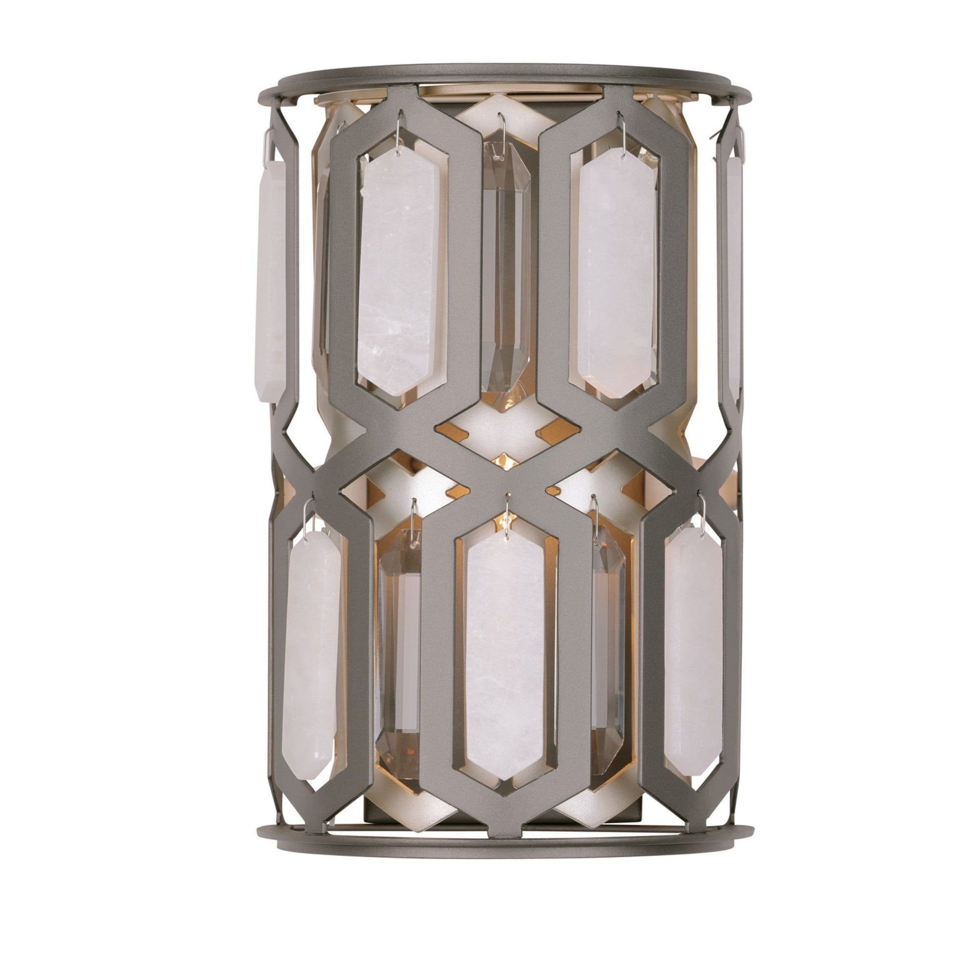 Hexly 12" Wall Sconce, Bronze & Sultry Silver Finish - Bees Lighting