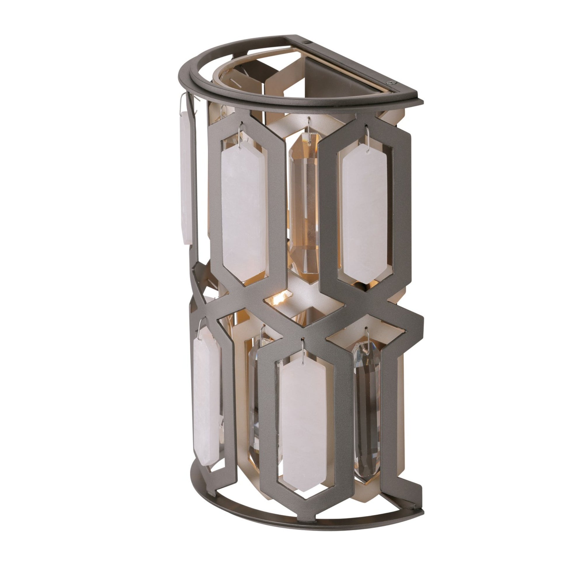 Hexly 12" Wall Sconce, Bronze & Sultry Silver Finish - Bees Lighting