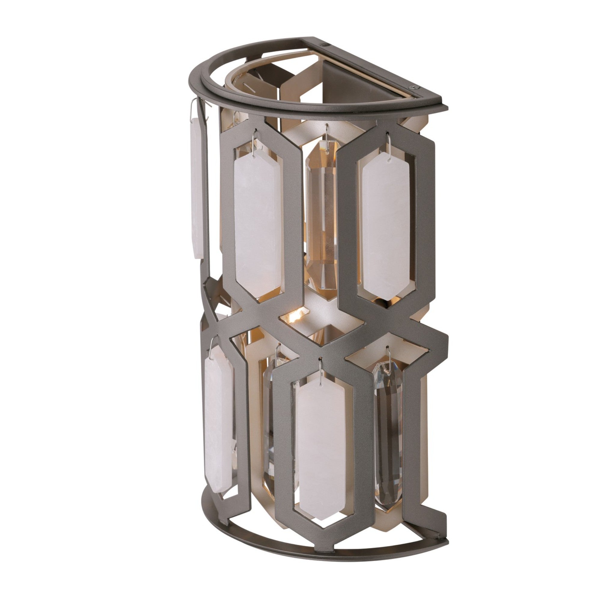 Hexly 12" Wall Sconce, Bronze & Sultry Silver Finish - Bees Lighting