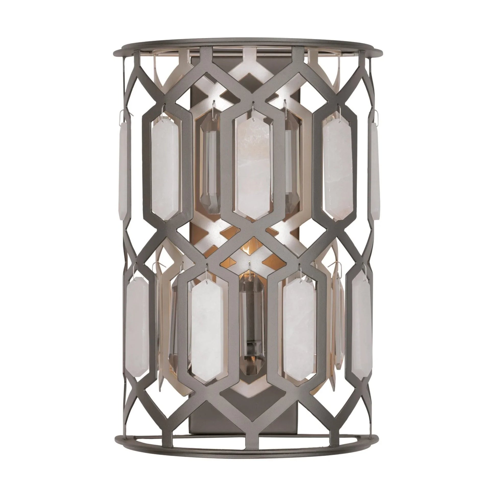 Hexly 16" Wall Sconce, Bronze & Sultry Silver Finish - Bees Lighting