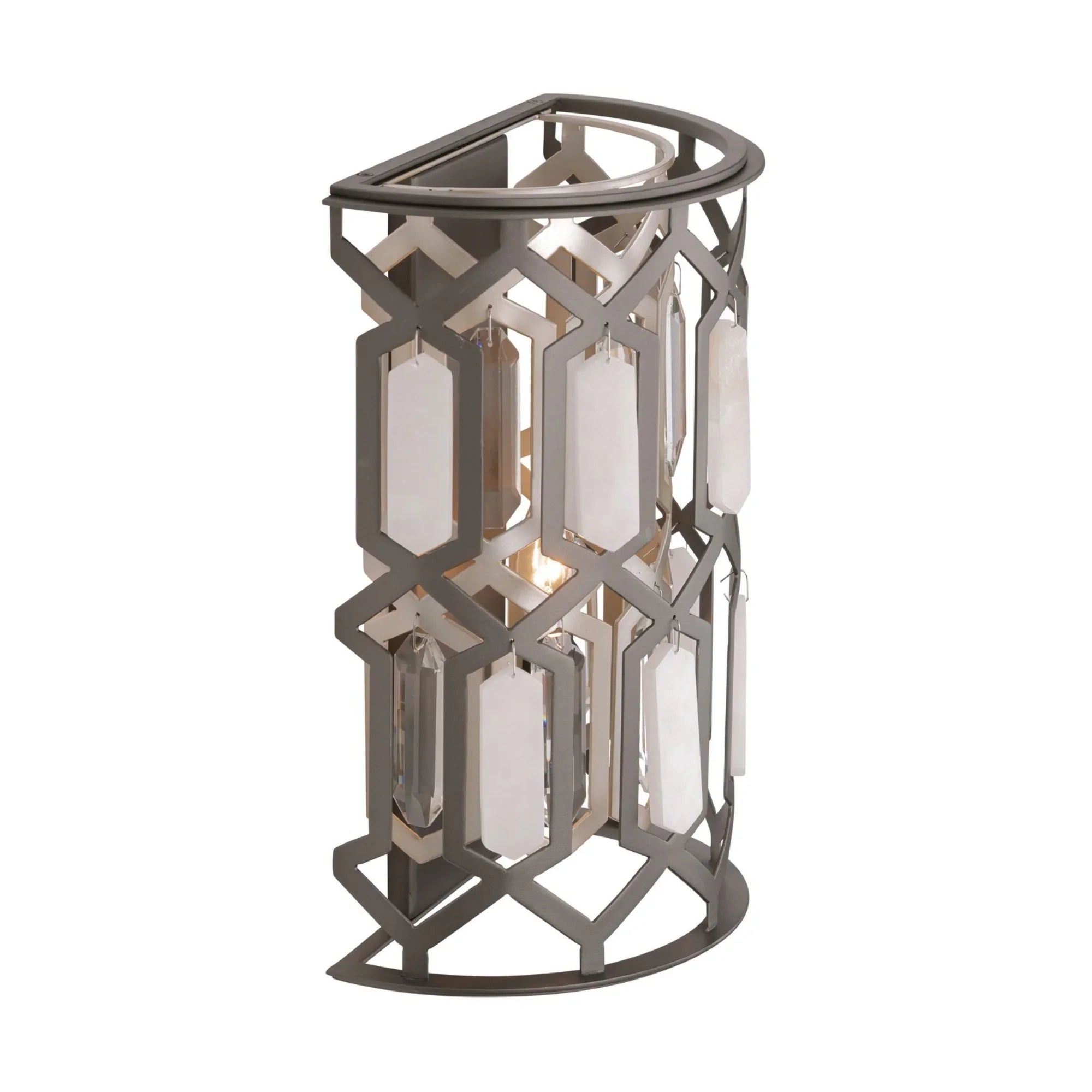 Hexly 16" Wall Sconce, Bronze & Sultry Silver Finish - Bees Lighting