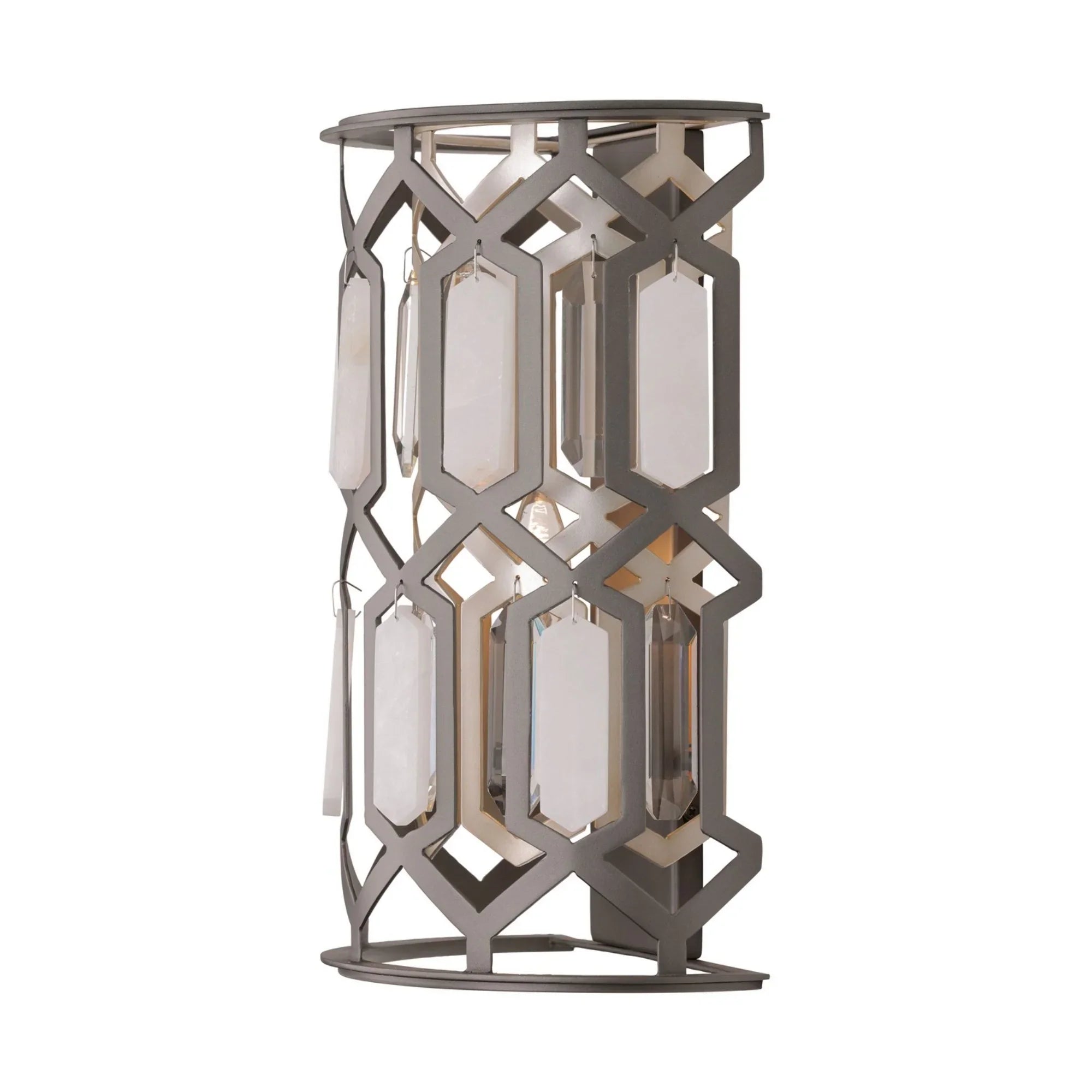 Hexly 16" Wall Sconce, Bronze & Sultry Silver Finish - Bees Lighting