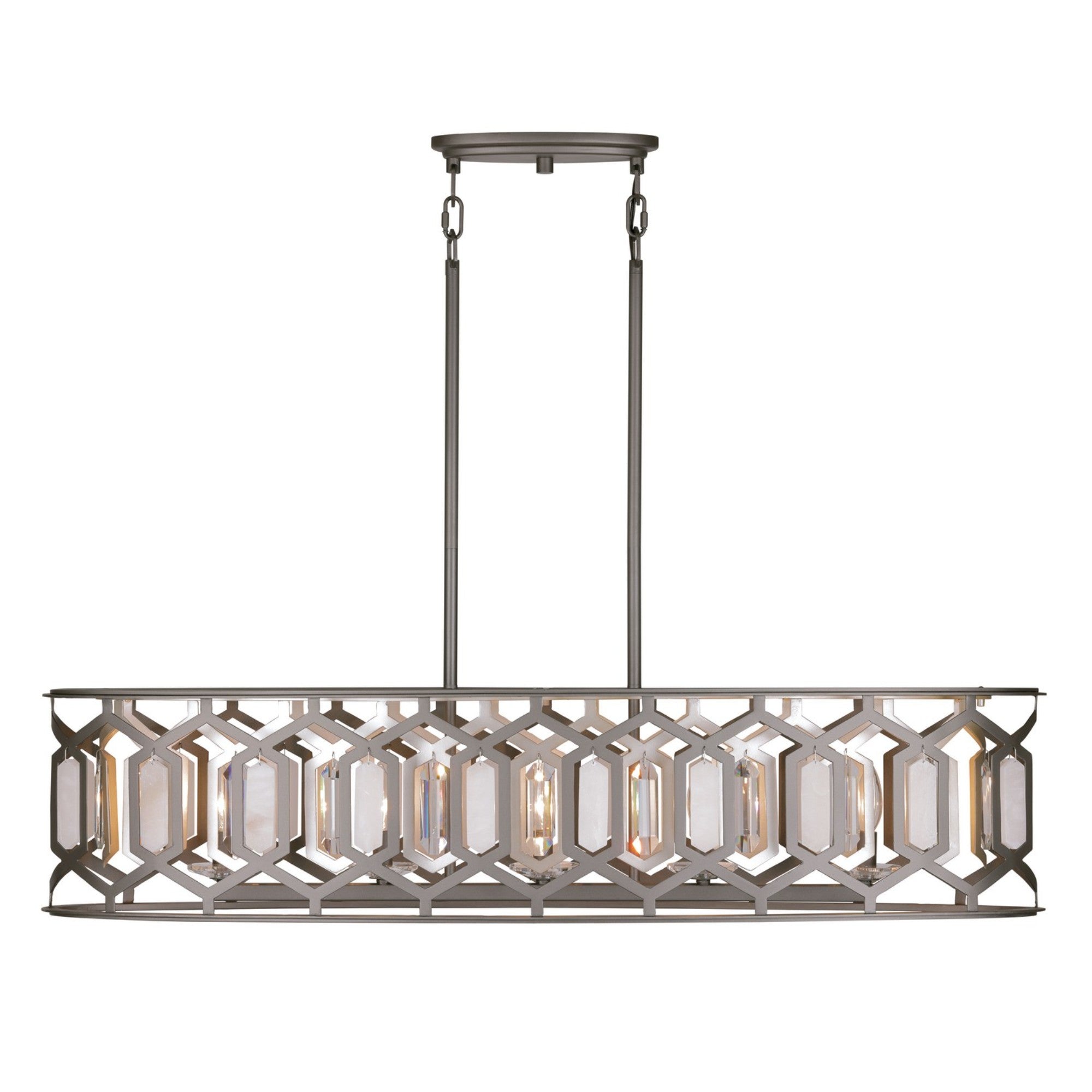 Hexly 44" 5-Light Island Light, Bronze & Sultry Silver Finish - Bees Lighting