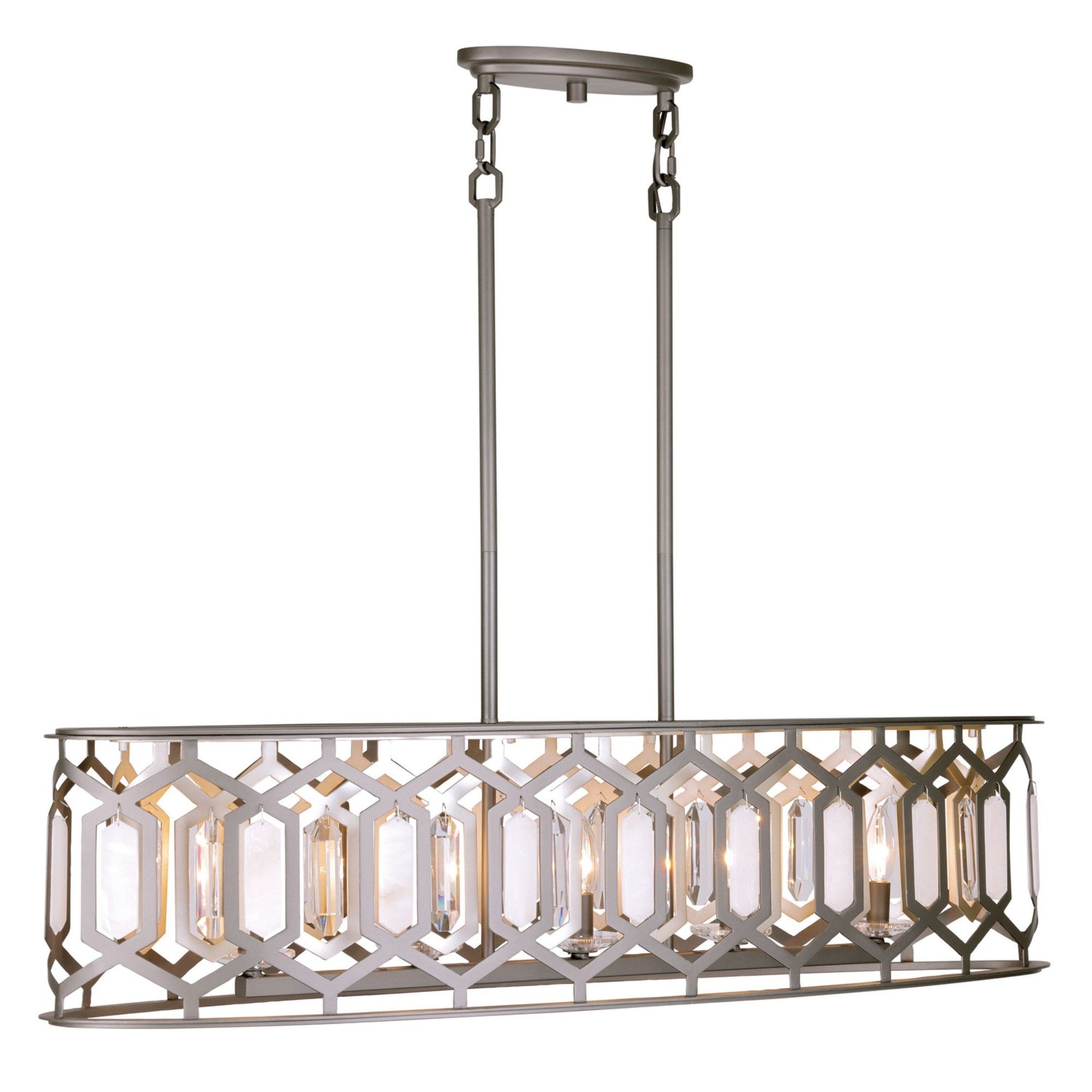 Hexly 44" 5-Light Island Light, Bronze & Sultry Silver Finish - Bees Lighting