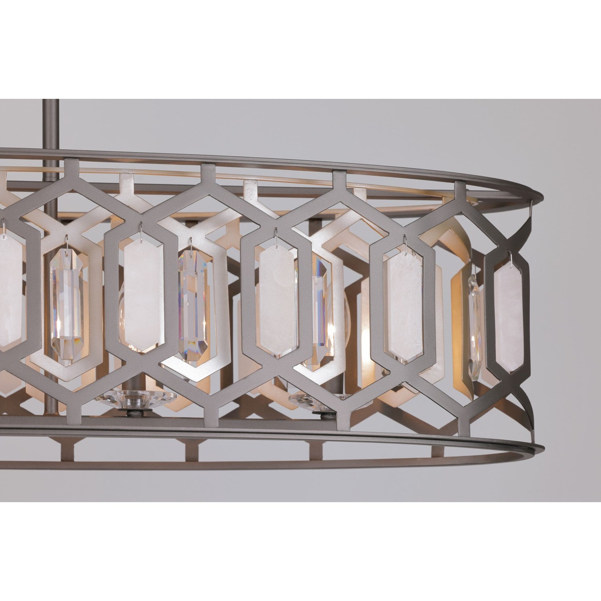 Hexly 44" 5-Light Island Light, Bronze & Sultry Silver Finish - Bees Lighting