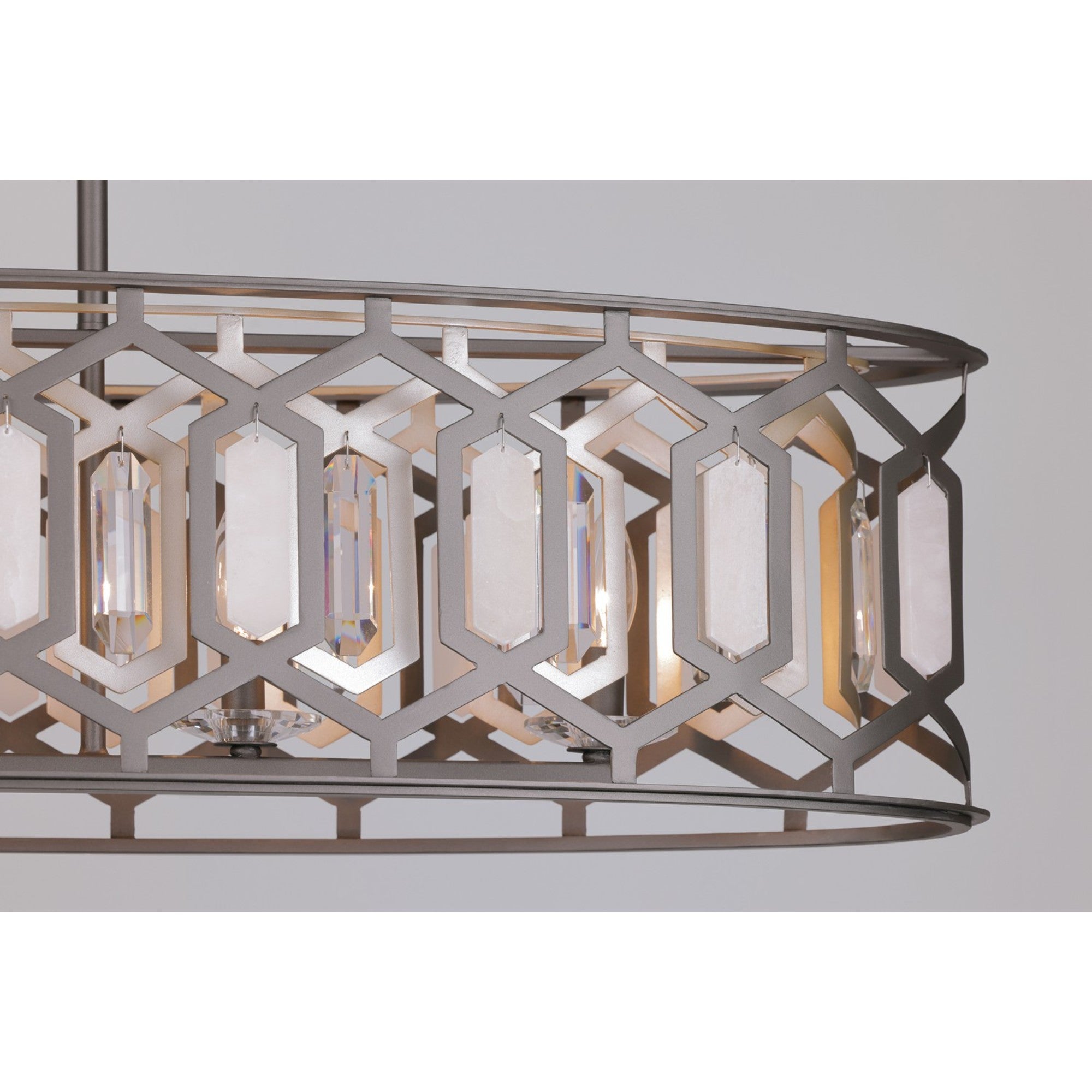 Hexly 44" 5-Light Island Light, Bronze & Sultry Silver Finish - Bees Lighting