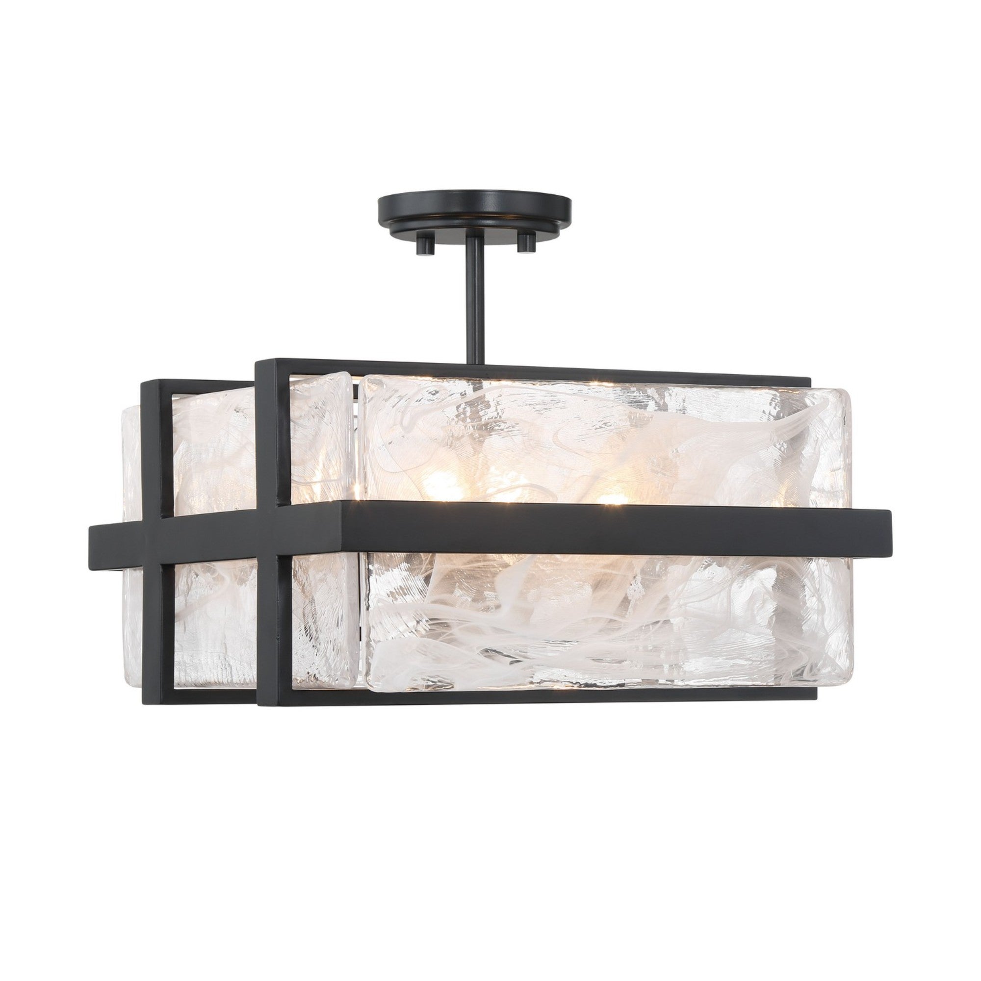 Cloud Break 15" 4-Light Semi-Flush Mount, Coal Finish - Bees Lighting