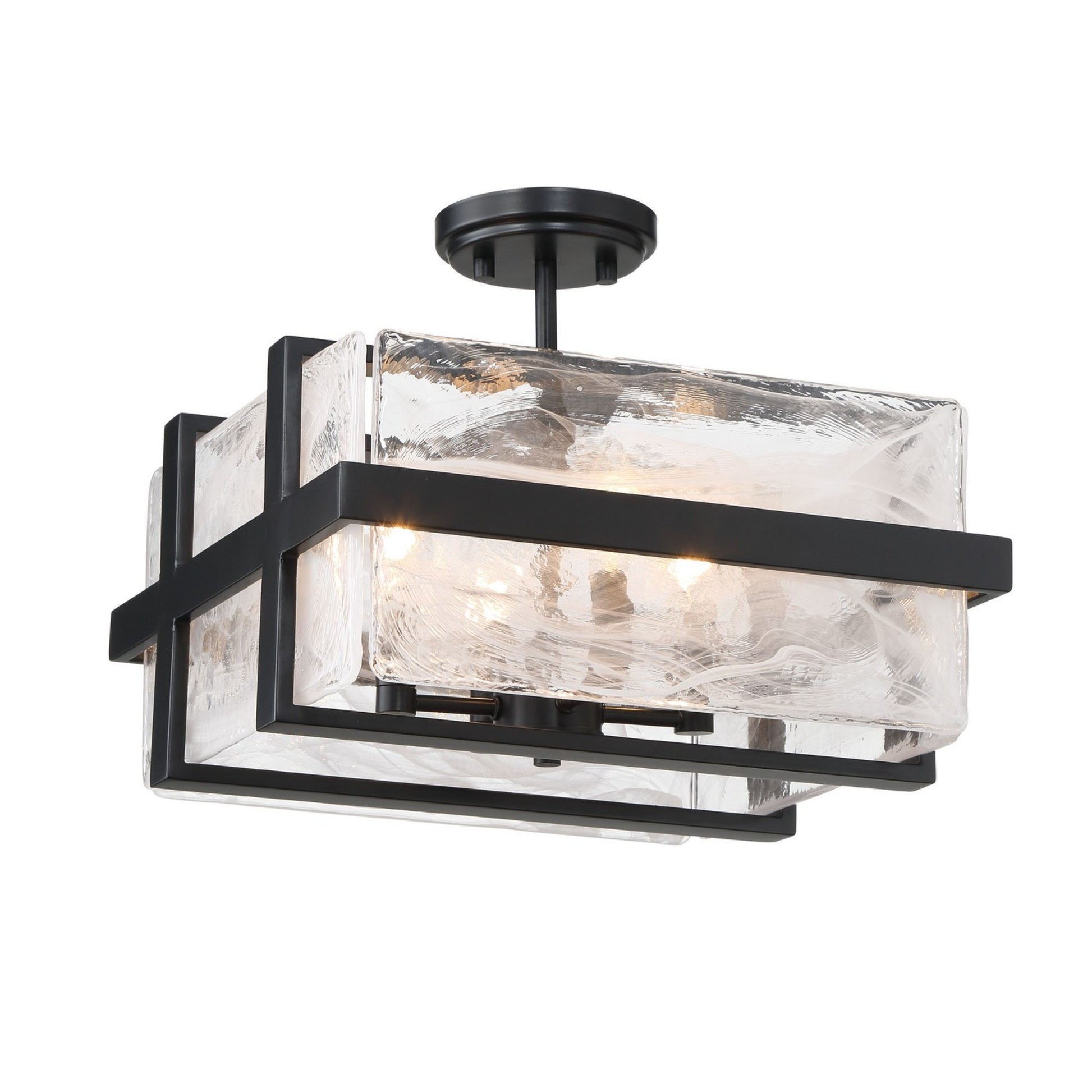Cloud Break 15" 4-Light Semi-Flush Mount, Coal Finish - Bees Lighting
