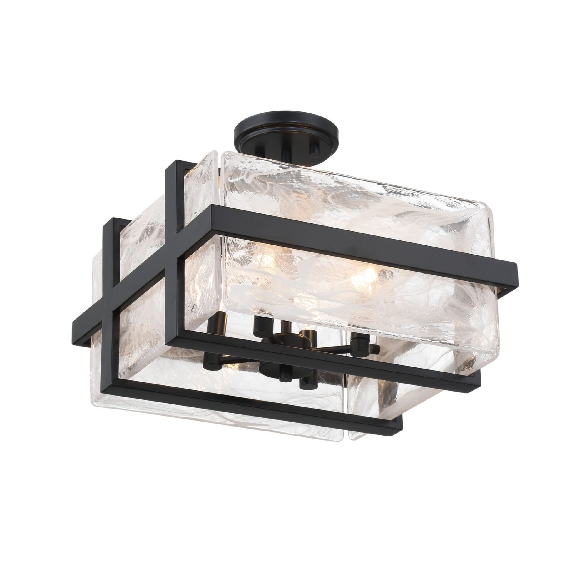 Cloud Break 15" 4-Light Semi-Flush Mount, Coal Finish - Bees Lighting