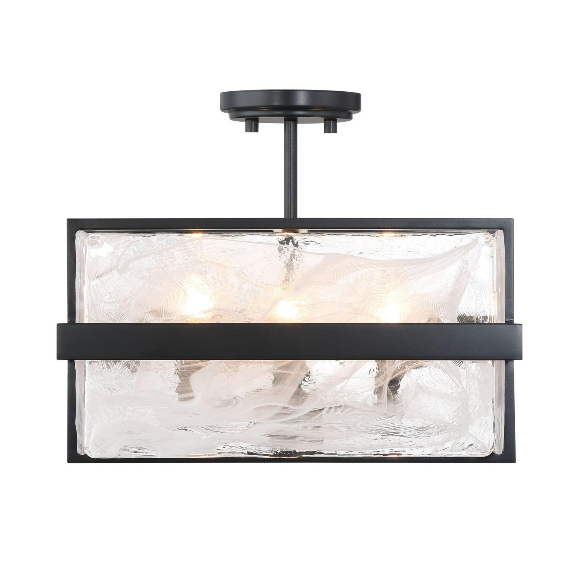 Cloud Break 15" 4-Light Semi-Flush Mount, Coal Finish - Bees Lighting