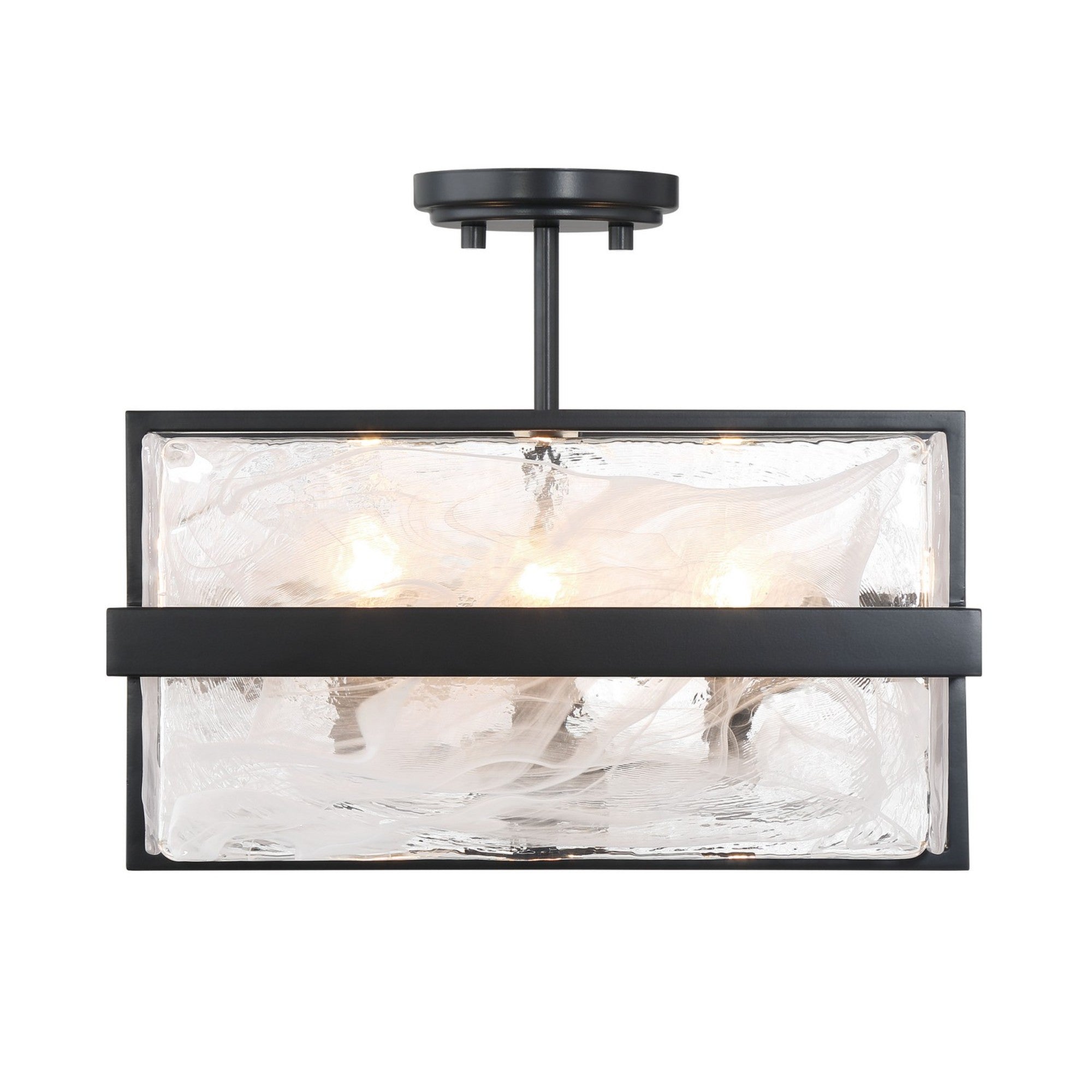 Cloud Break 15" 4-Light Semi-Flush Mount, Coal Finish - Bees Lighting