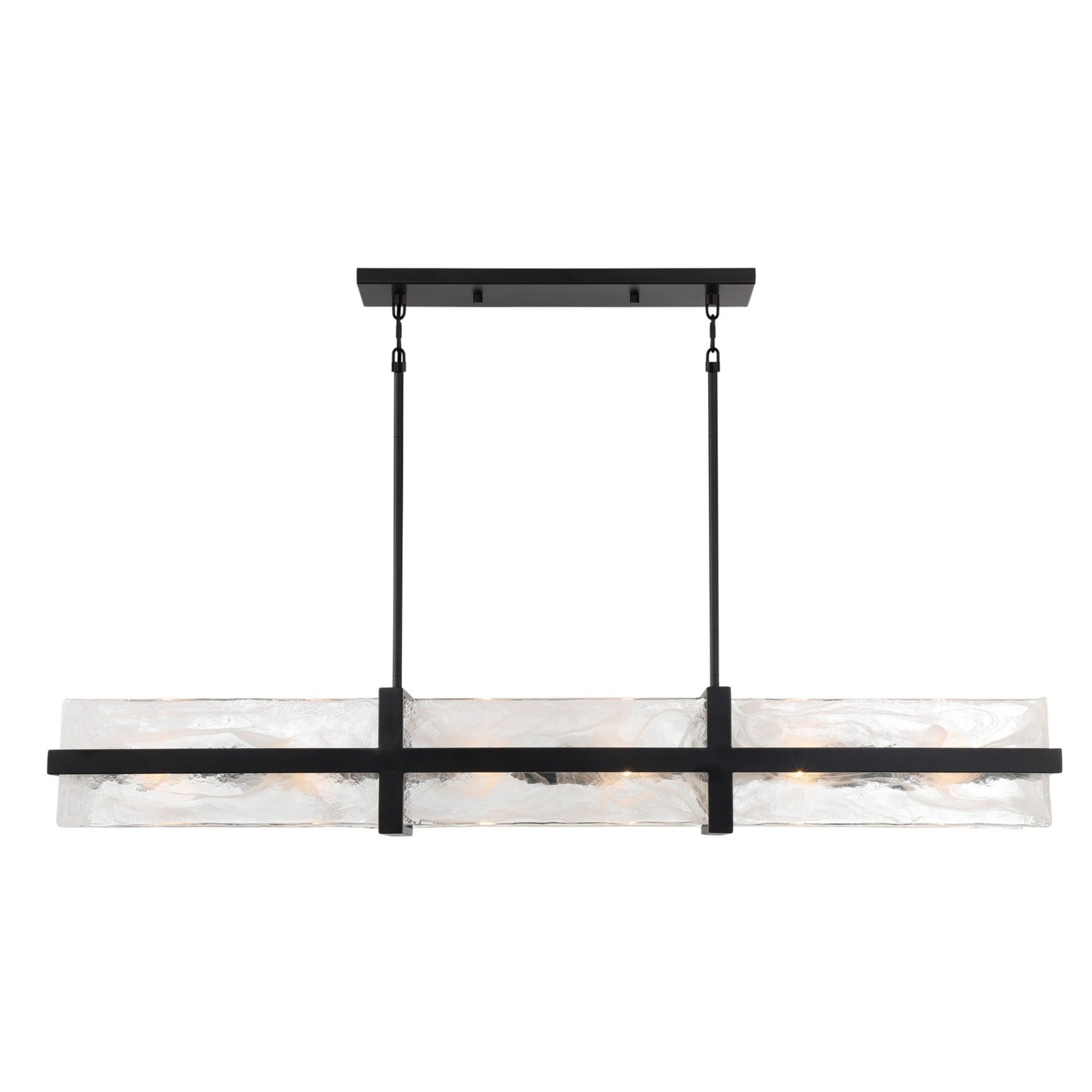 Cloud Break 48" 12-Light Island Light, Coal Finish - Bees Lighting